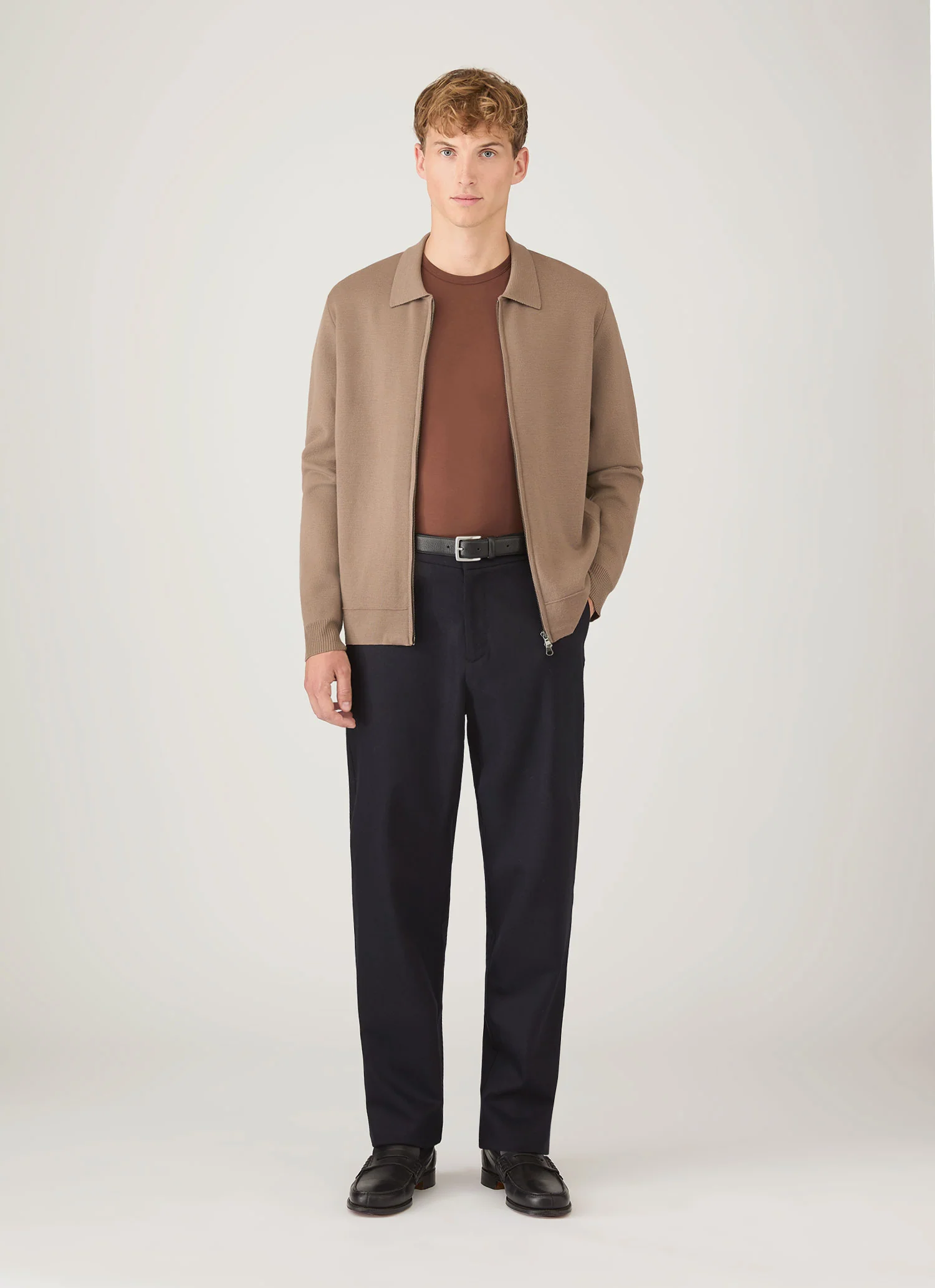 Men's Long Sleeve Classic T-shirt in Conker Brown - Image 3