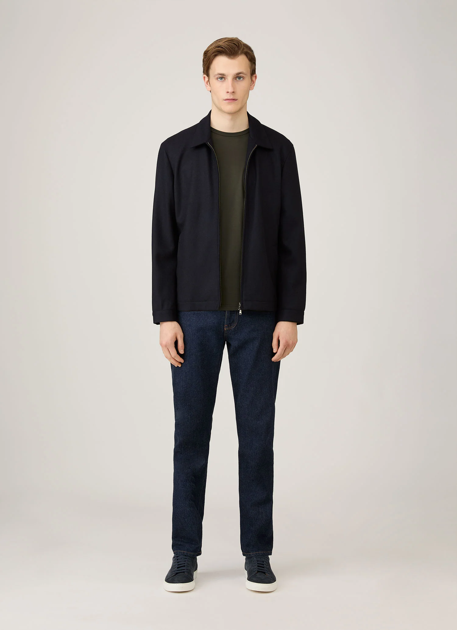 Men's Long Sleeve Classic T-shirt in Dark Green - Image 3