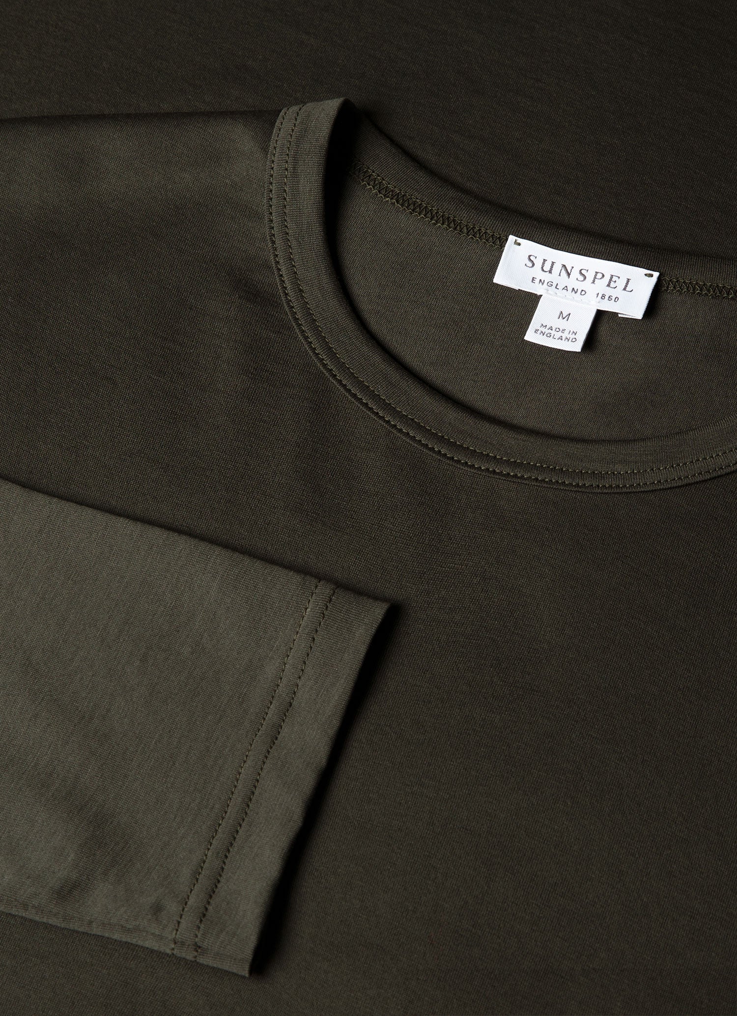 Men's Long Sleeve Classic T-shirt in Dark Green - Image 4