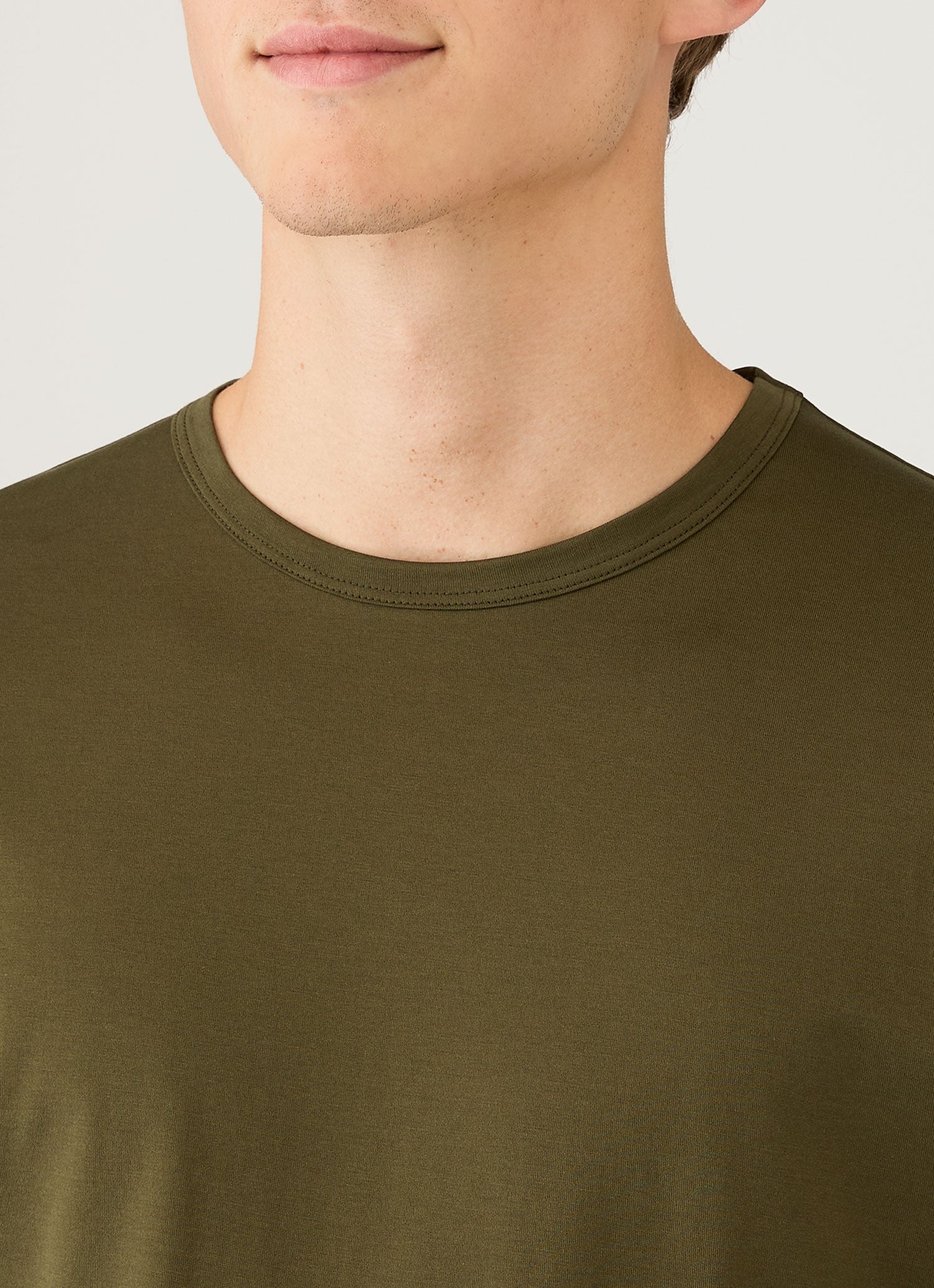 Men's Long Sleeve Classic T-shirt in Deep Olive - Image 6