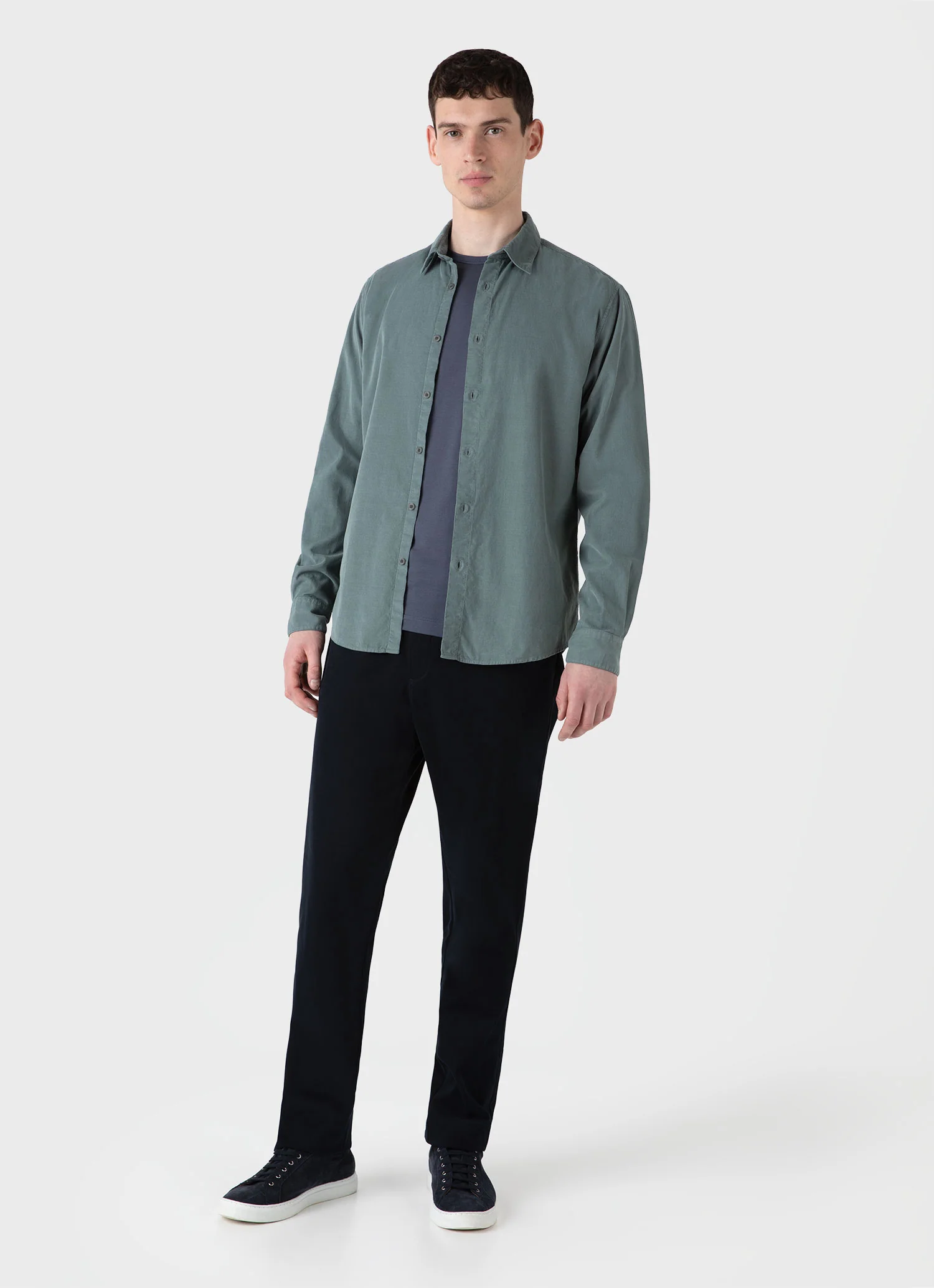 Men's Long Sleeve Classic T-shirt in Slate Blue - Image 3