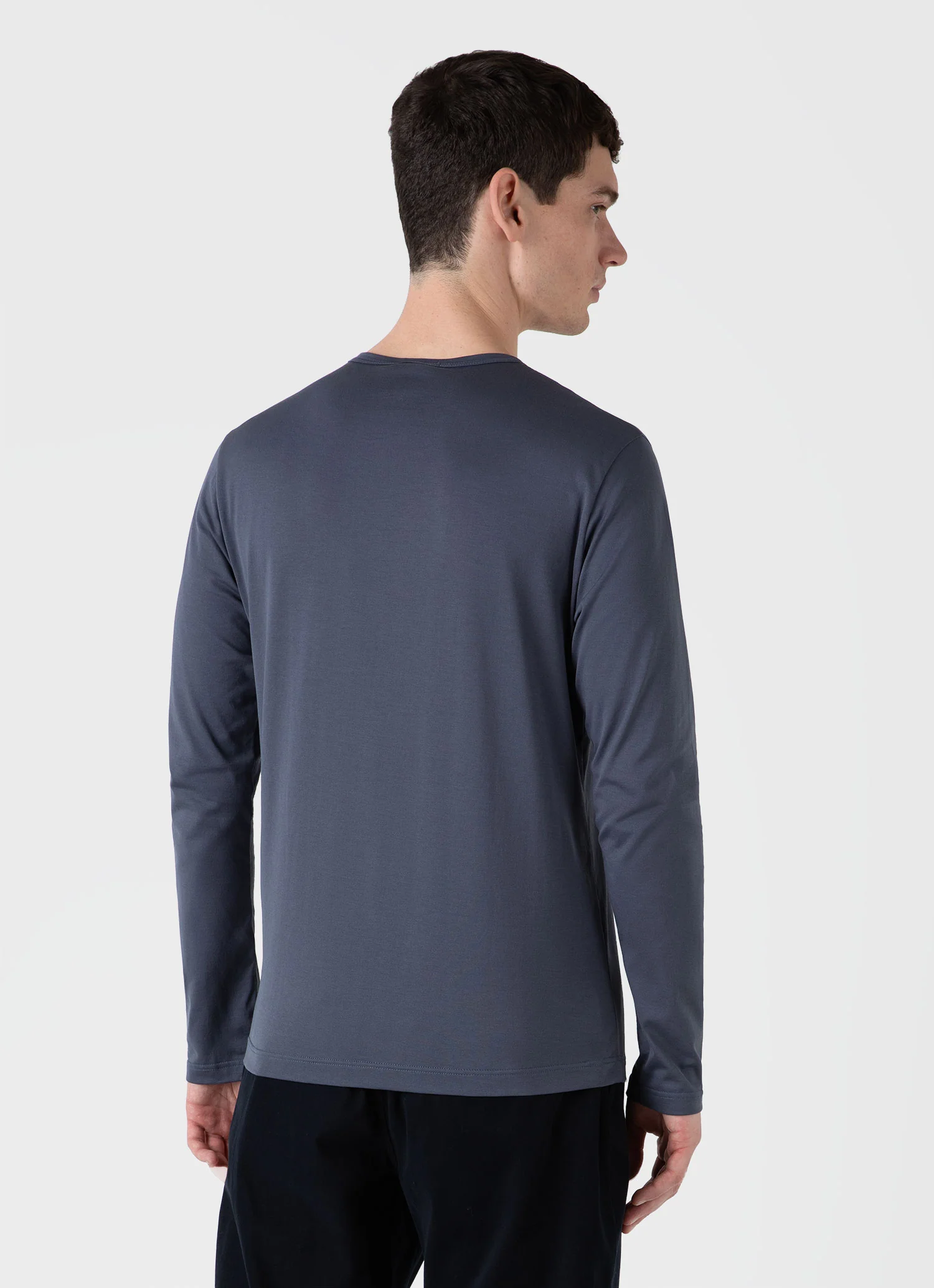 Men's Long Sleeve Classic T-shirt in Slate Blue - Image 5
