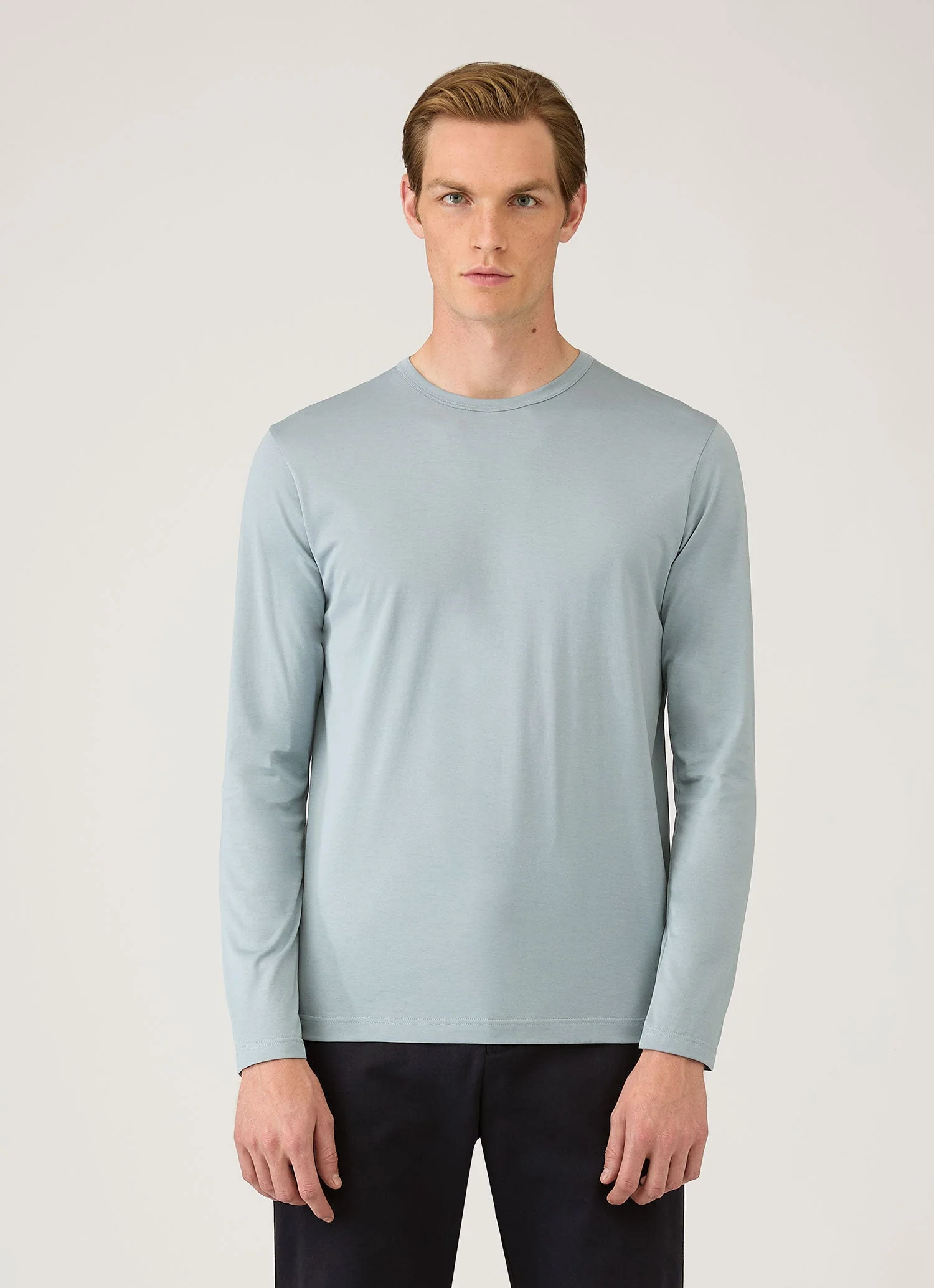 Men's Long Sleeve Classic T-shirt in Stone Blue - Image 2