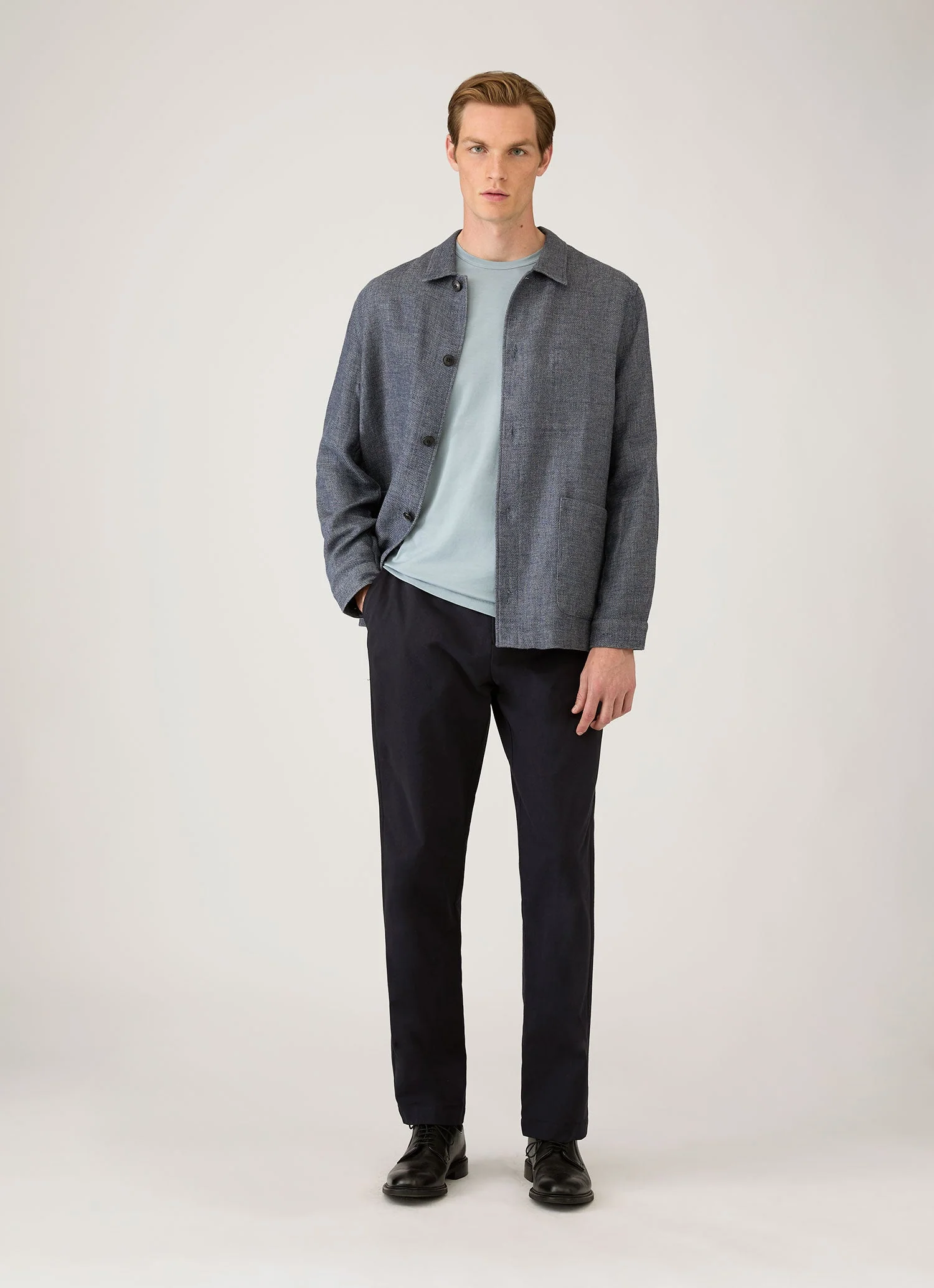 Men's Long Sleeve Classic T-shirt in Stone Blue - Image 3