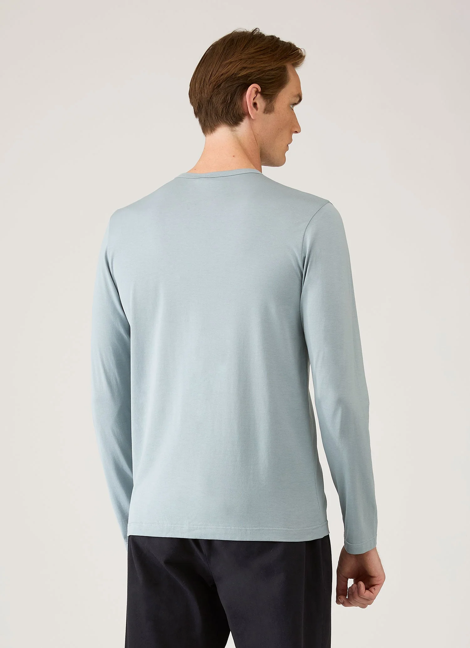 Men's Long Sleeve Classic T-shirt in Stone Blue - Image 5