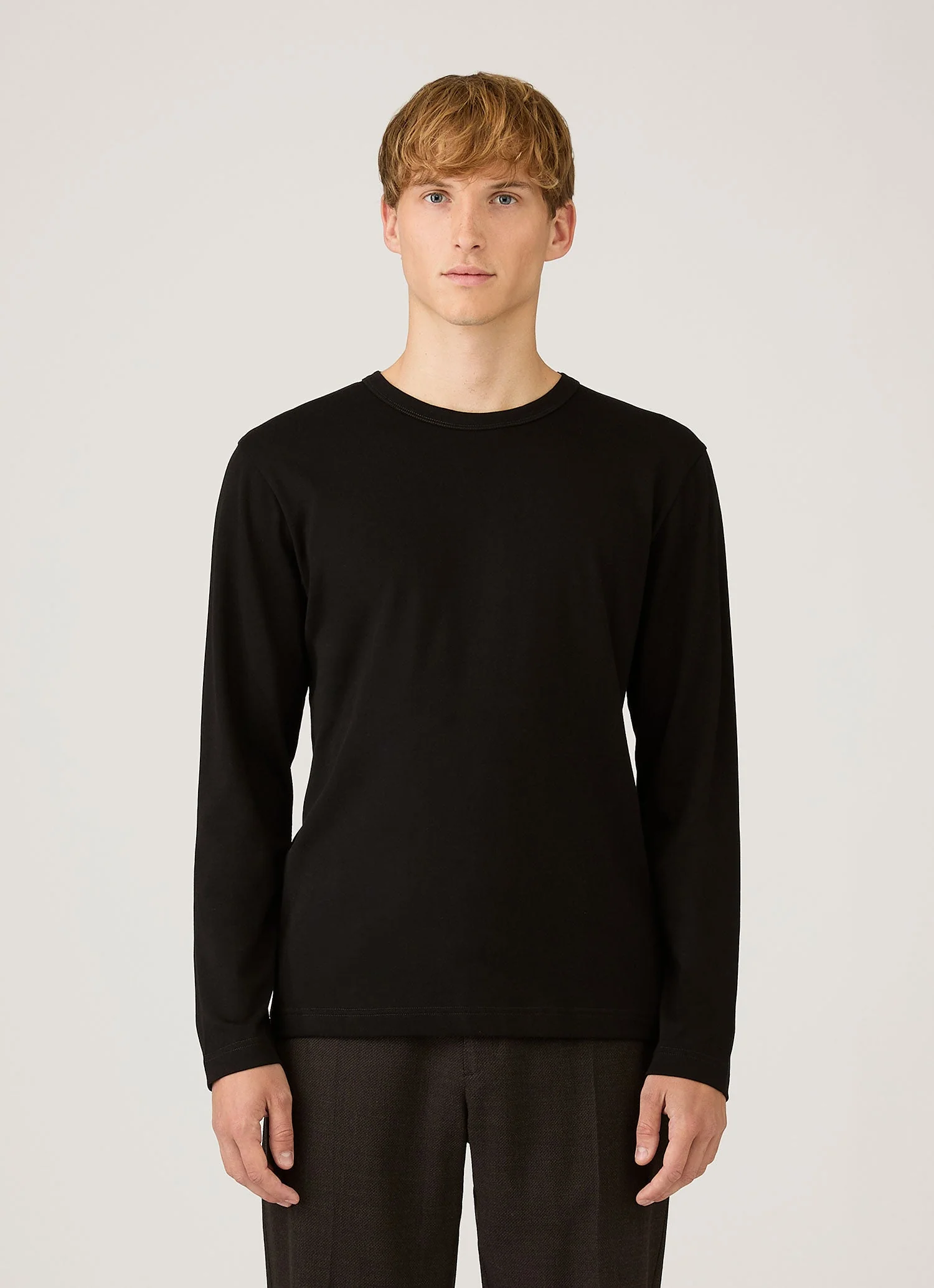 Men's Long Sleeve Heavyweight Jersey T-shirt in Black - Image 2