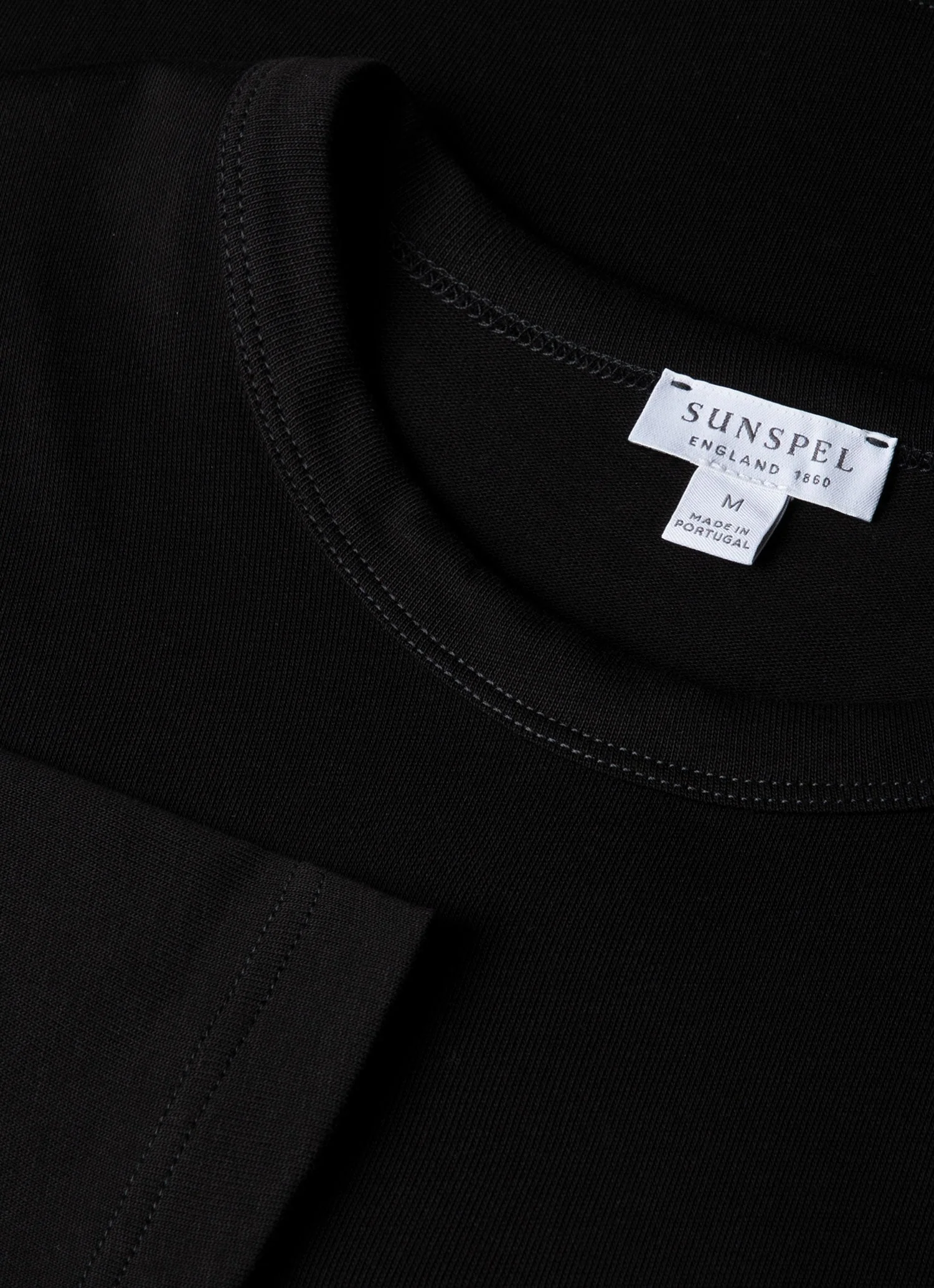Men's Long Sleeve Heavyweight Jersey T-shirt in Black - Image 4