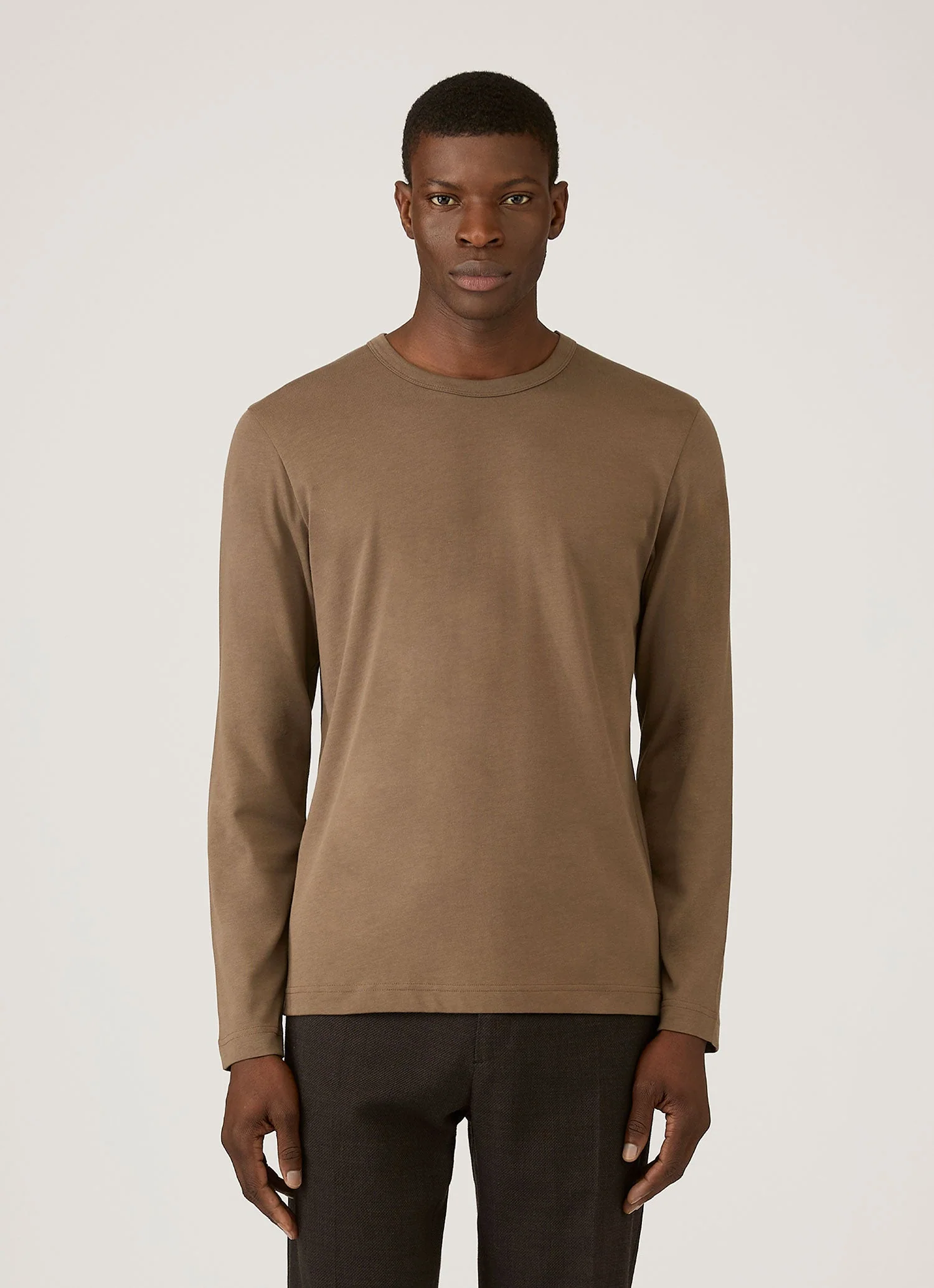 Men's Long Sleeve Heavyweight Jersey T-shirt in Dark Cedar - Image 2