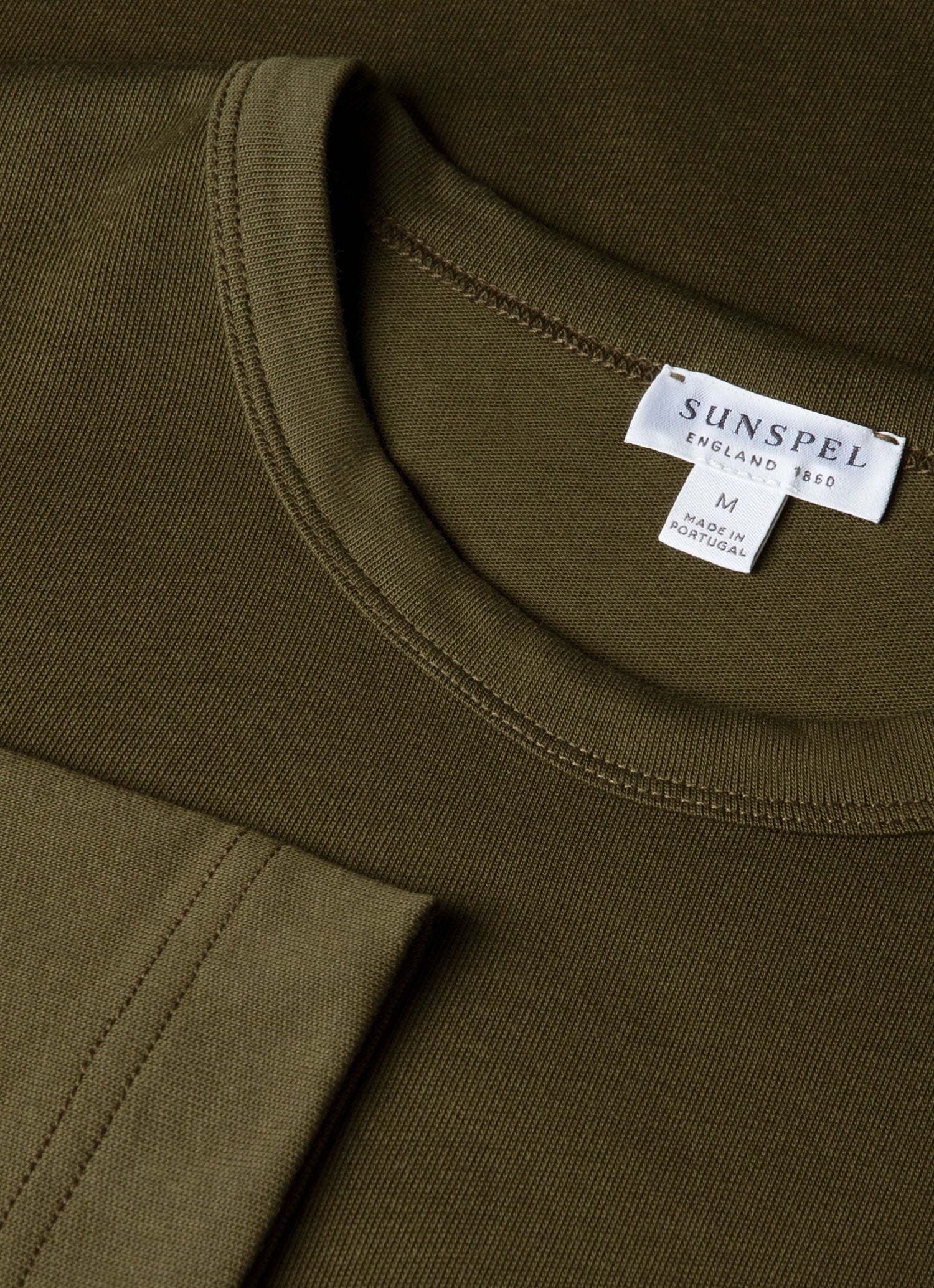 Men's Long Sleeve Heavyweight Jersey T-shirt in Deep Olive - Image 4