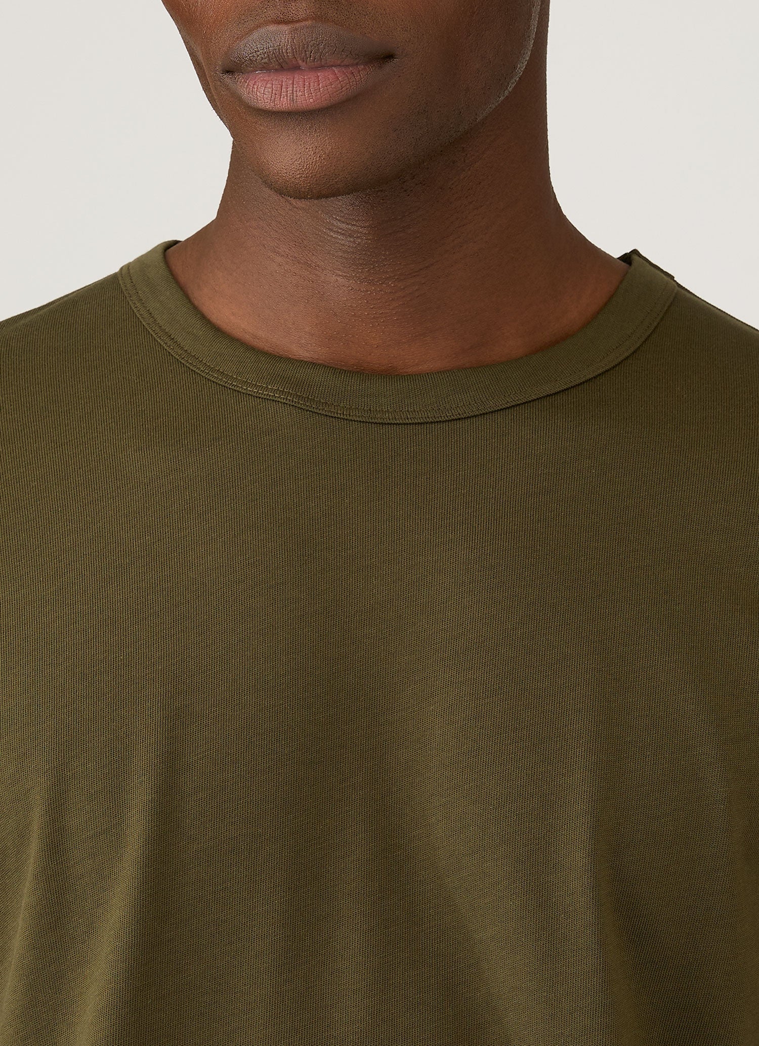 Men's Long Sleeve Heavyweight Jersey T-shirt in Deep Olive - Image 6