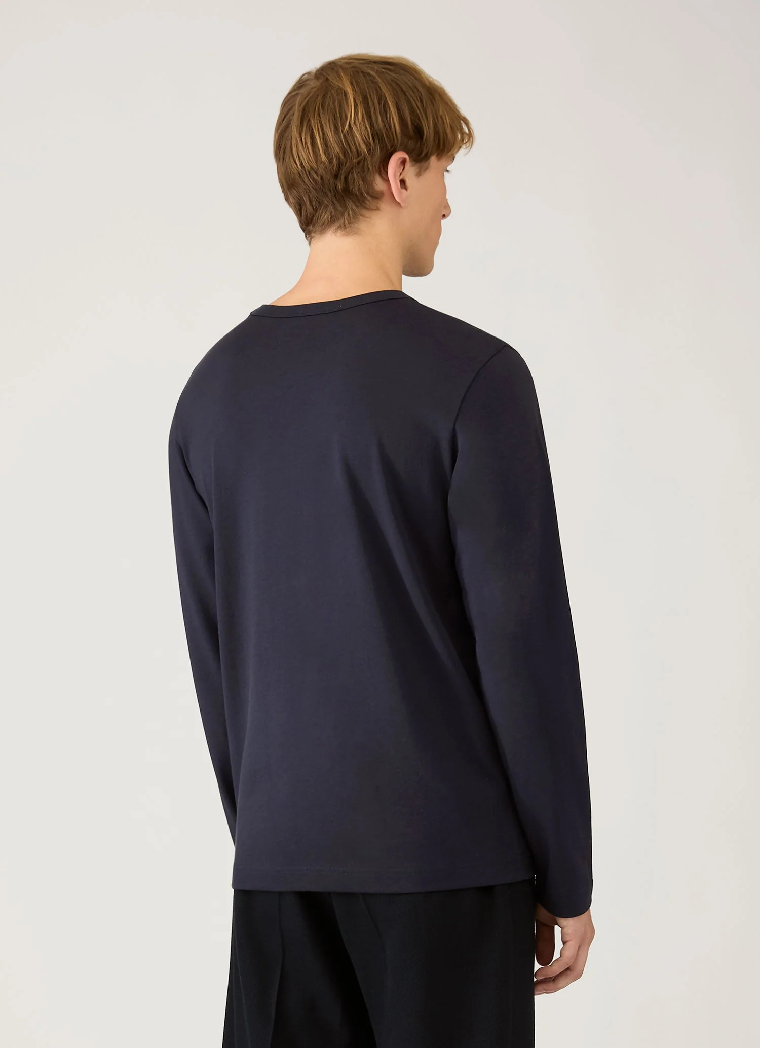 Men's Long Sleeve Heavyweight Jersey T-shirt in Navy - Image 5