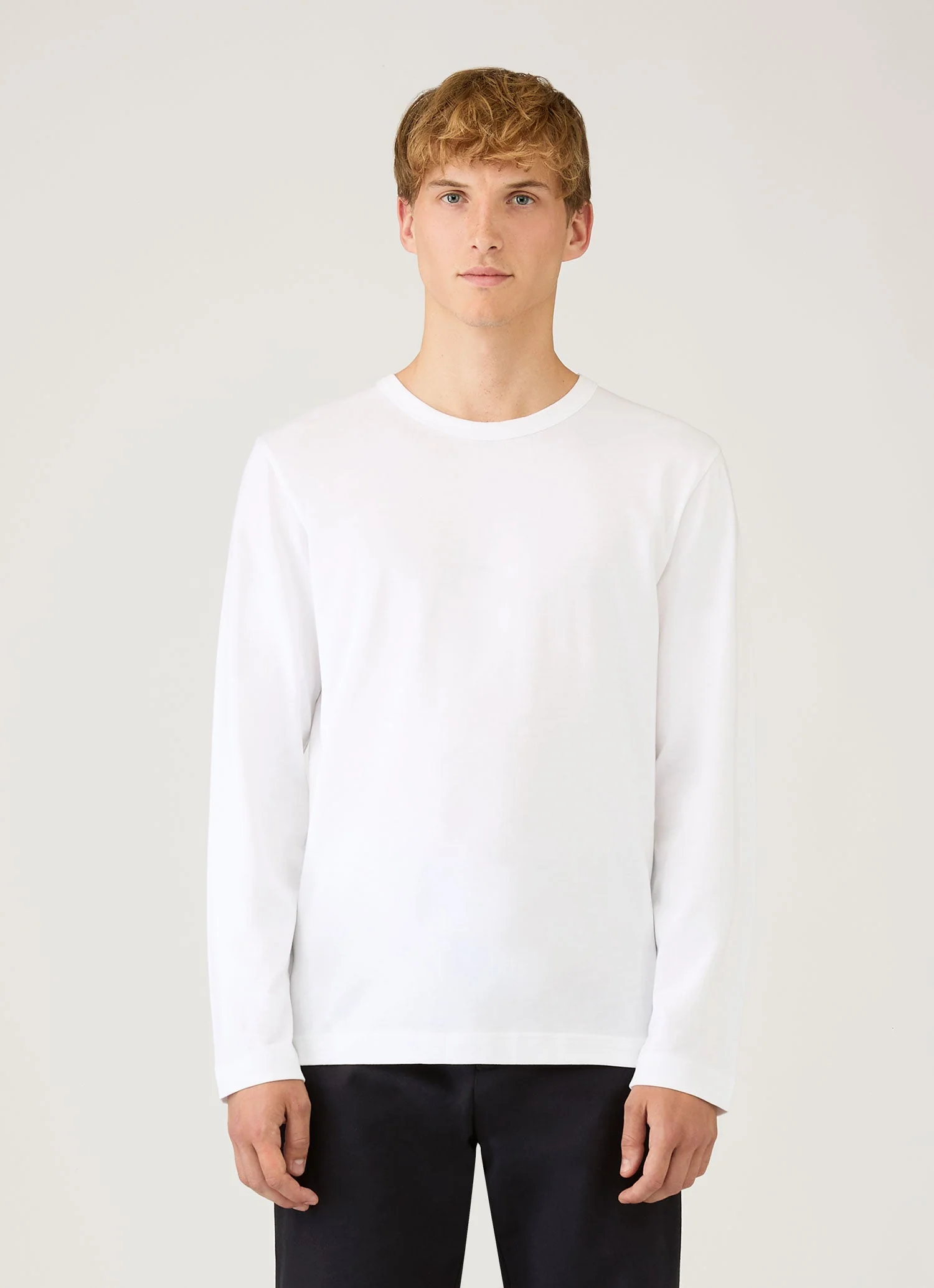 Men's Long Sleeve Heavyweight Jersey T-shirt in White - Image 2