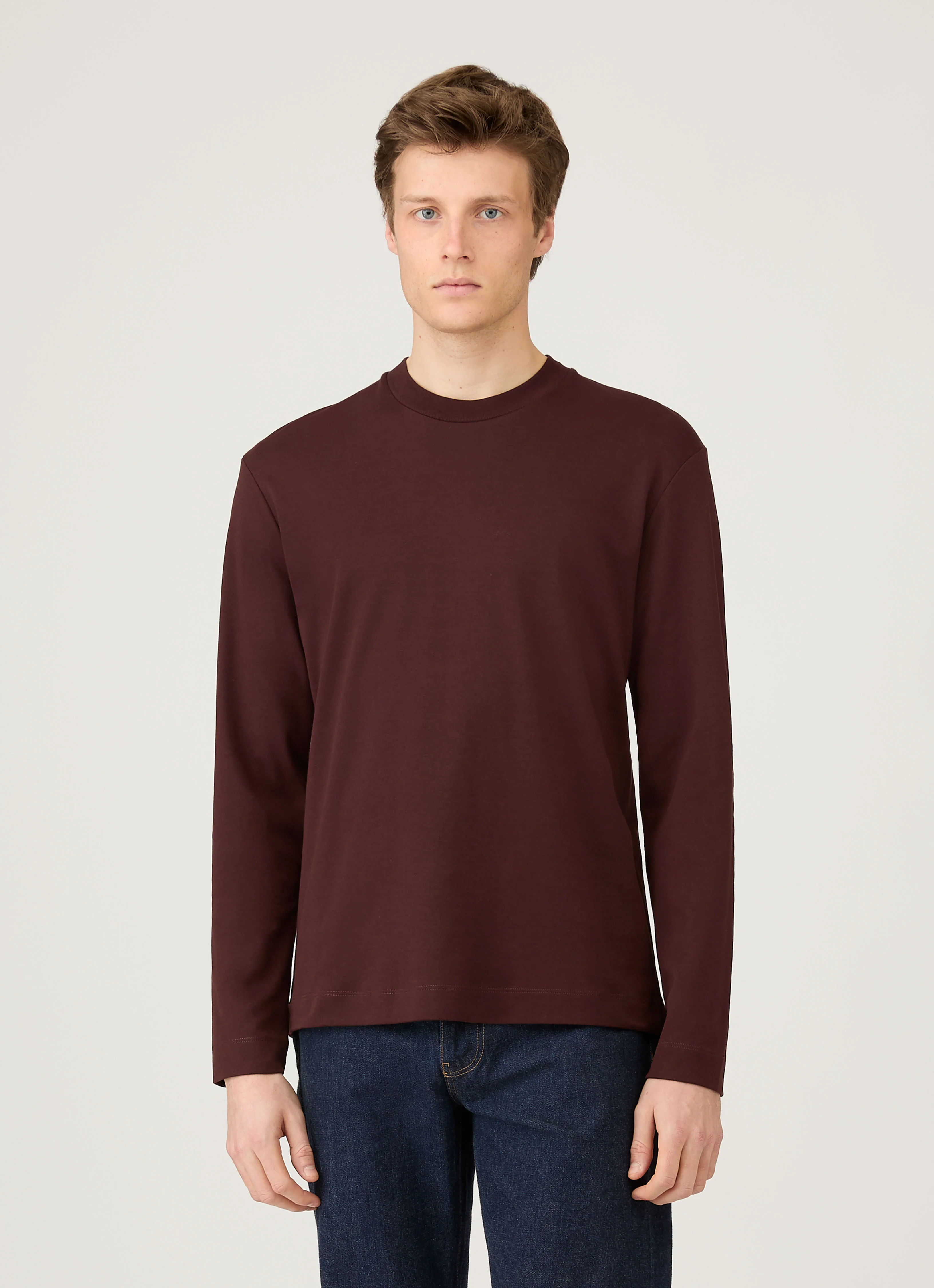 Men's Long Sleeve Heavyweight T-shirt in Bakelite - Image 2