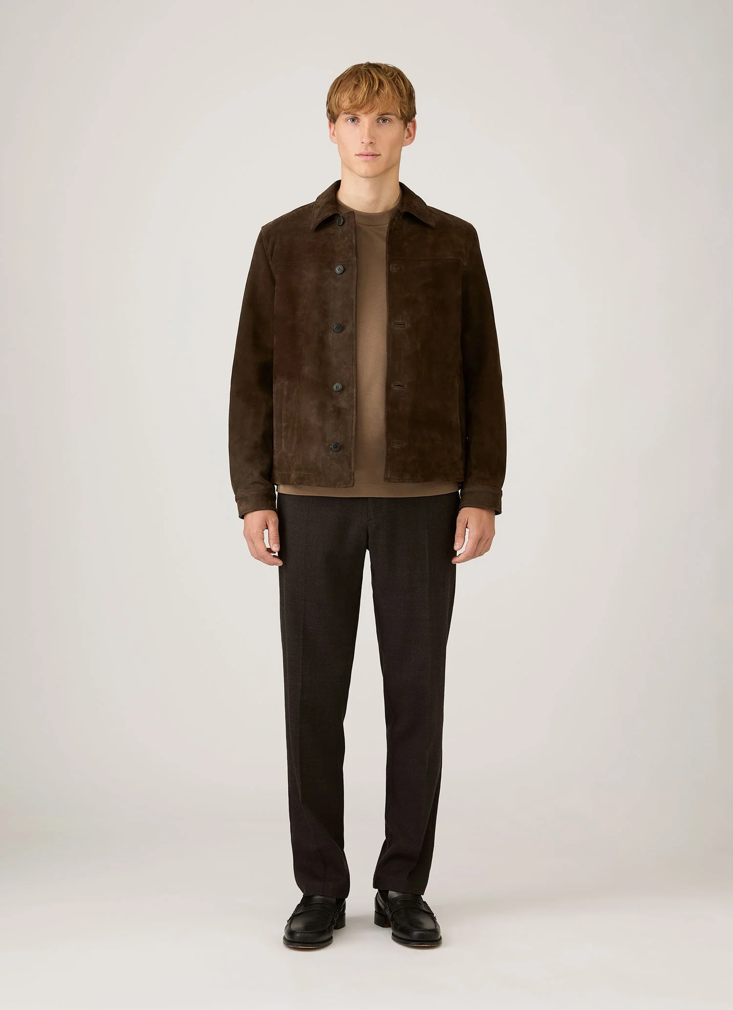 Men's Long Sleeve Heavyweight T-shirt in Dark Cedar - Image 3