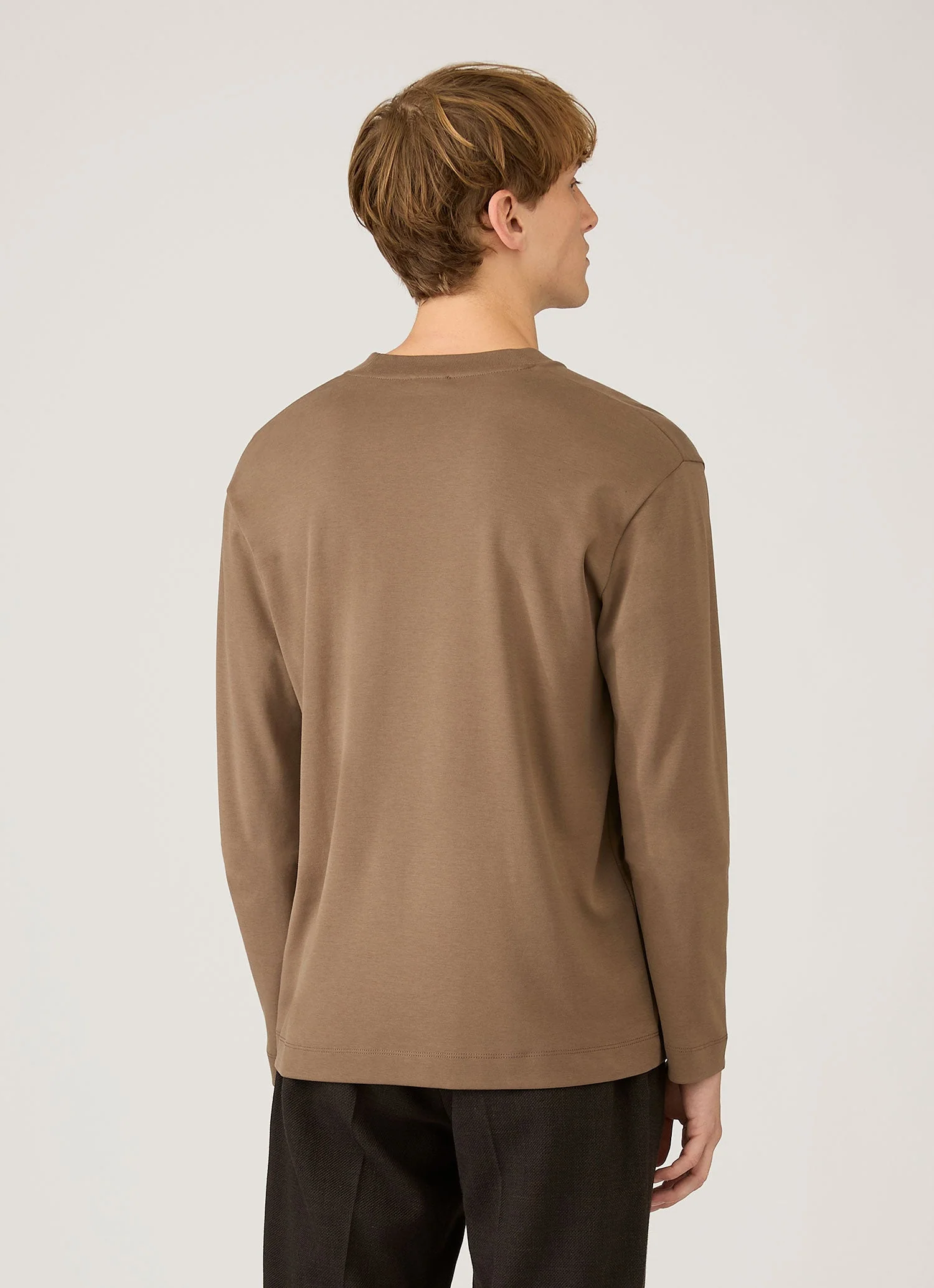 Men's Long Sleeve Heavyweight T-shirt in Dark Cedar - Image 5