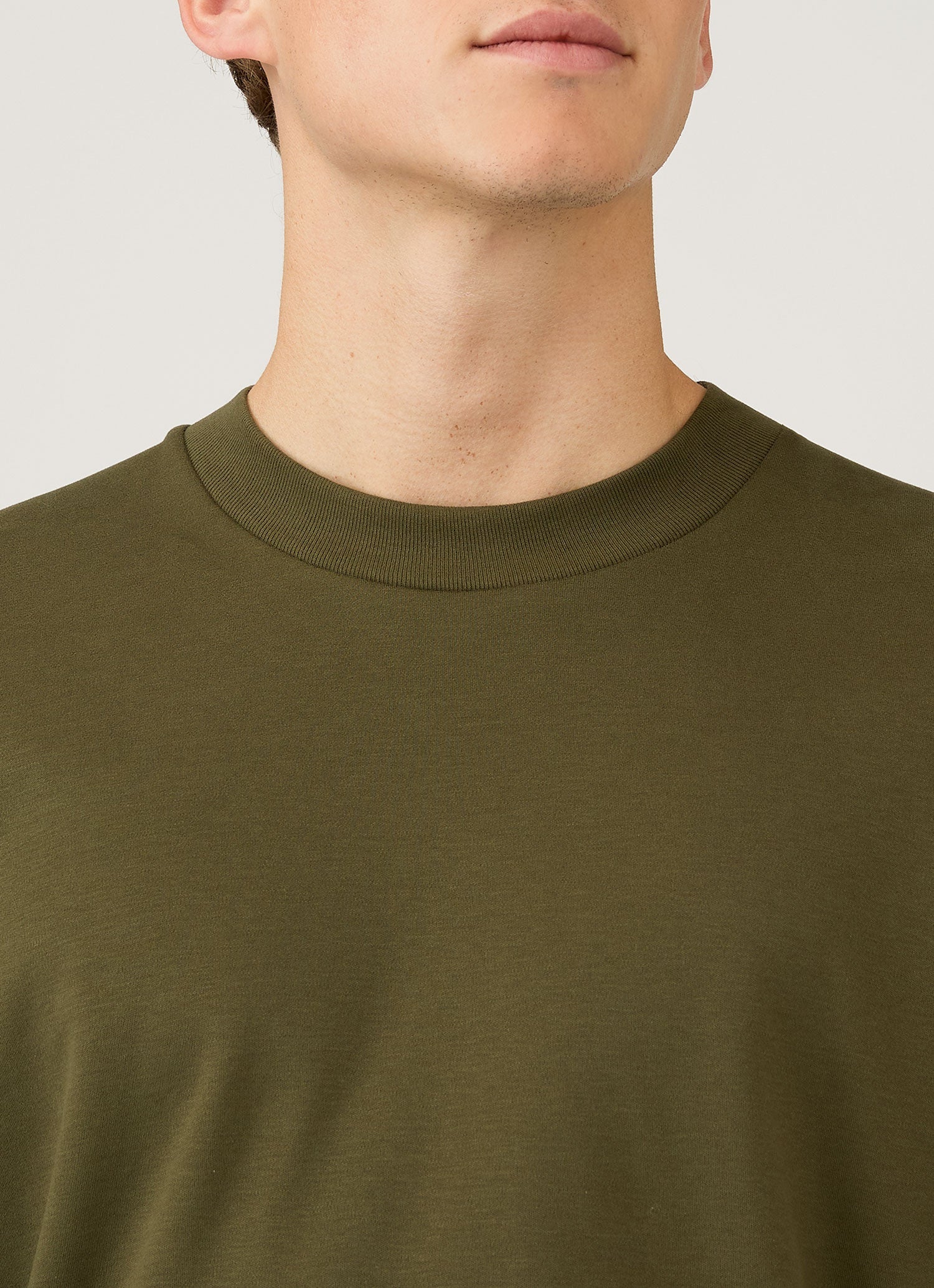 Men's Long Sleeve Heavyweight T-shirt in Deep Olive - Image 6