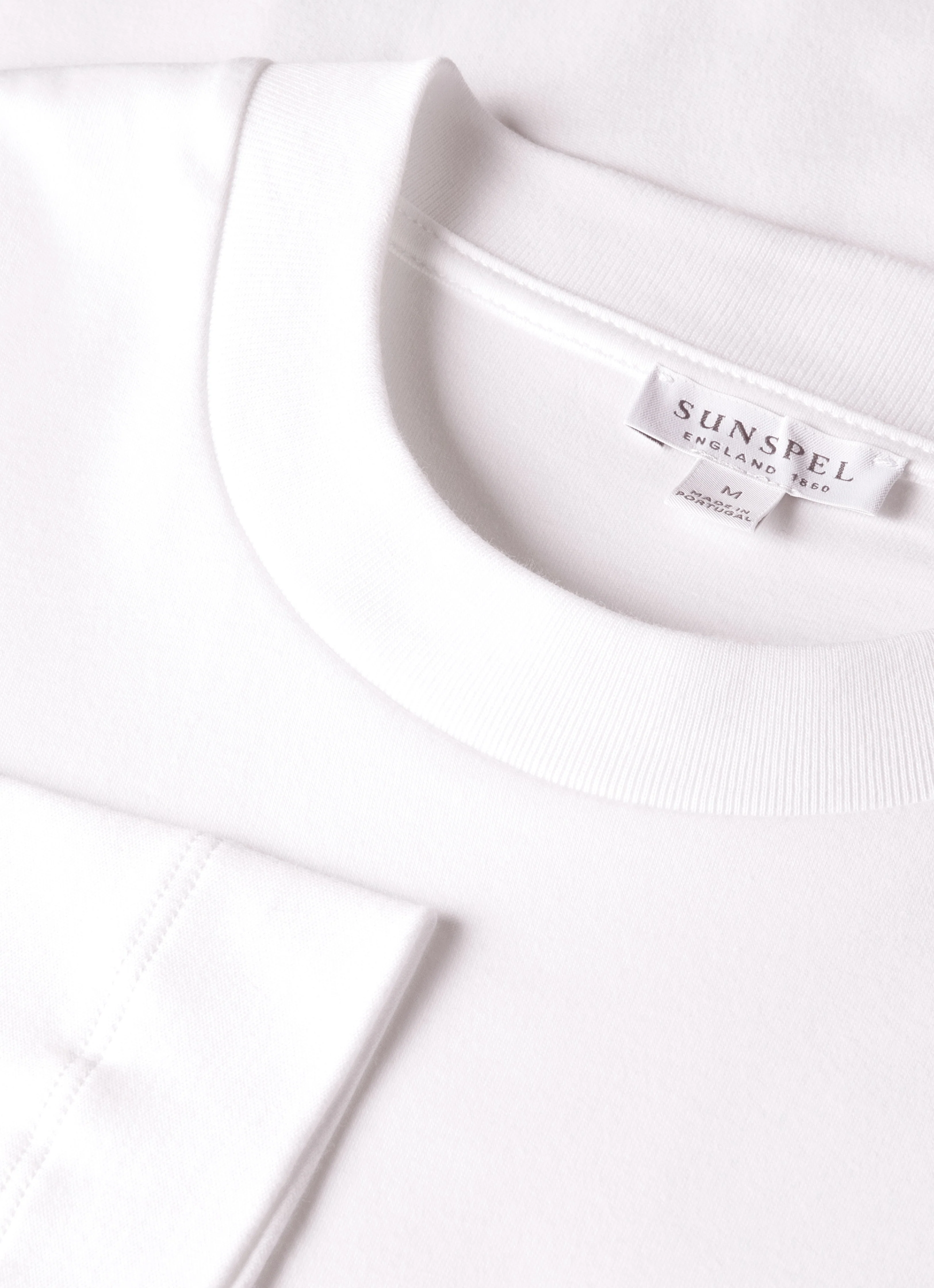 Men's Long Sleeve Heavyweight T-shirt in White - Image 4