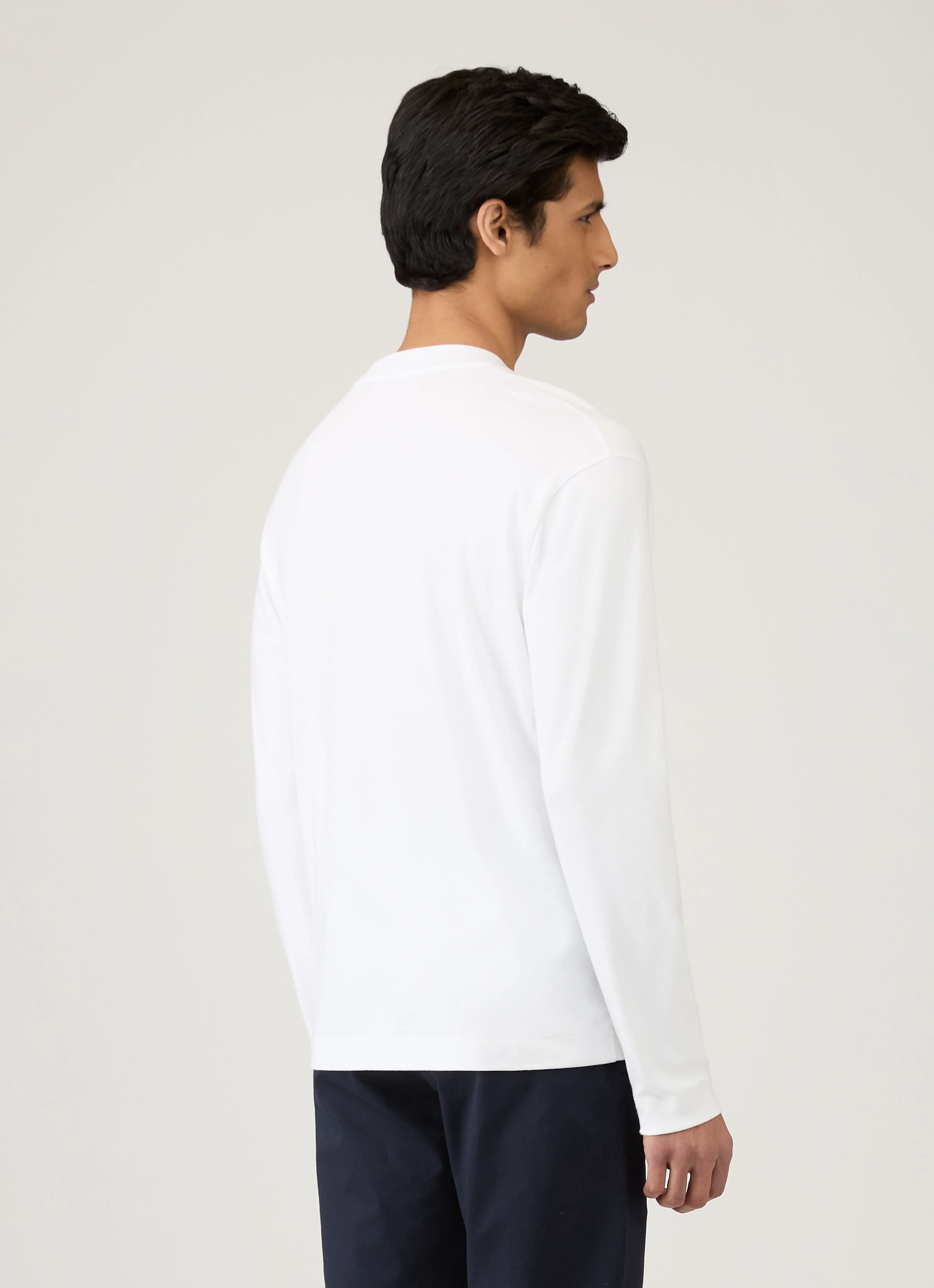 Men's Long Sleeve Heavyweight T-shirt in White - Image 5