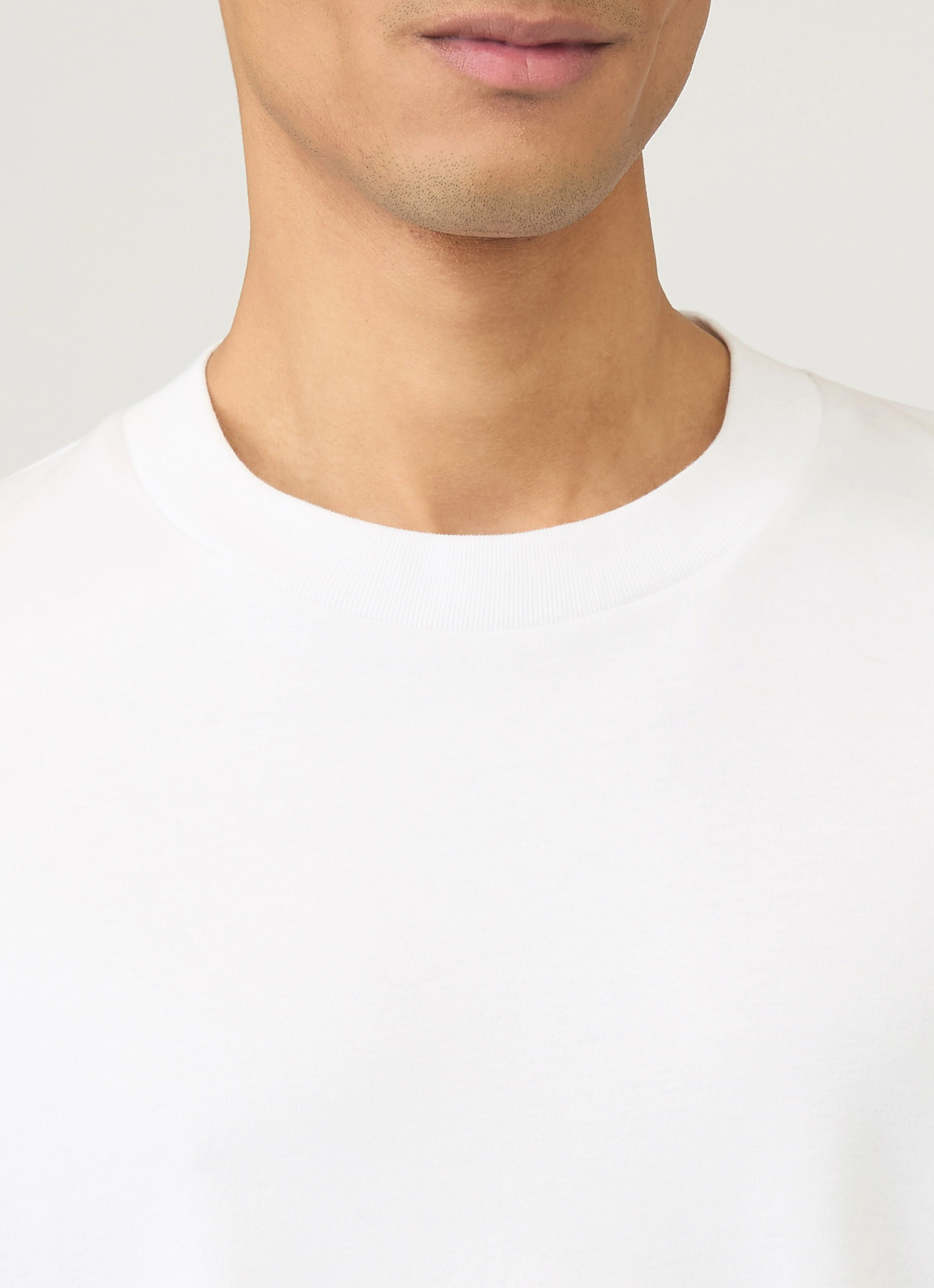 Men's Long Sleeve Heavyweight T-shirt in White - Image 6