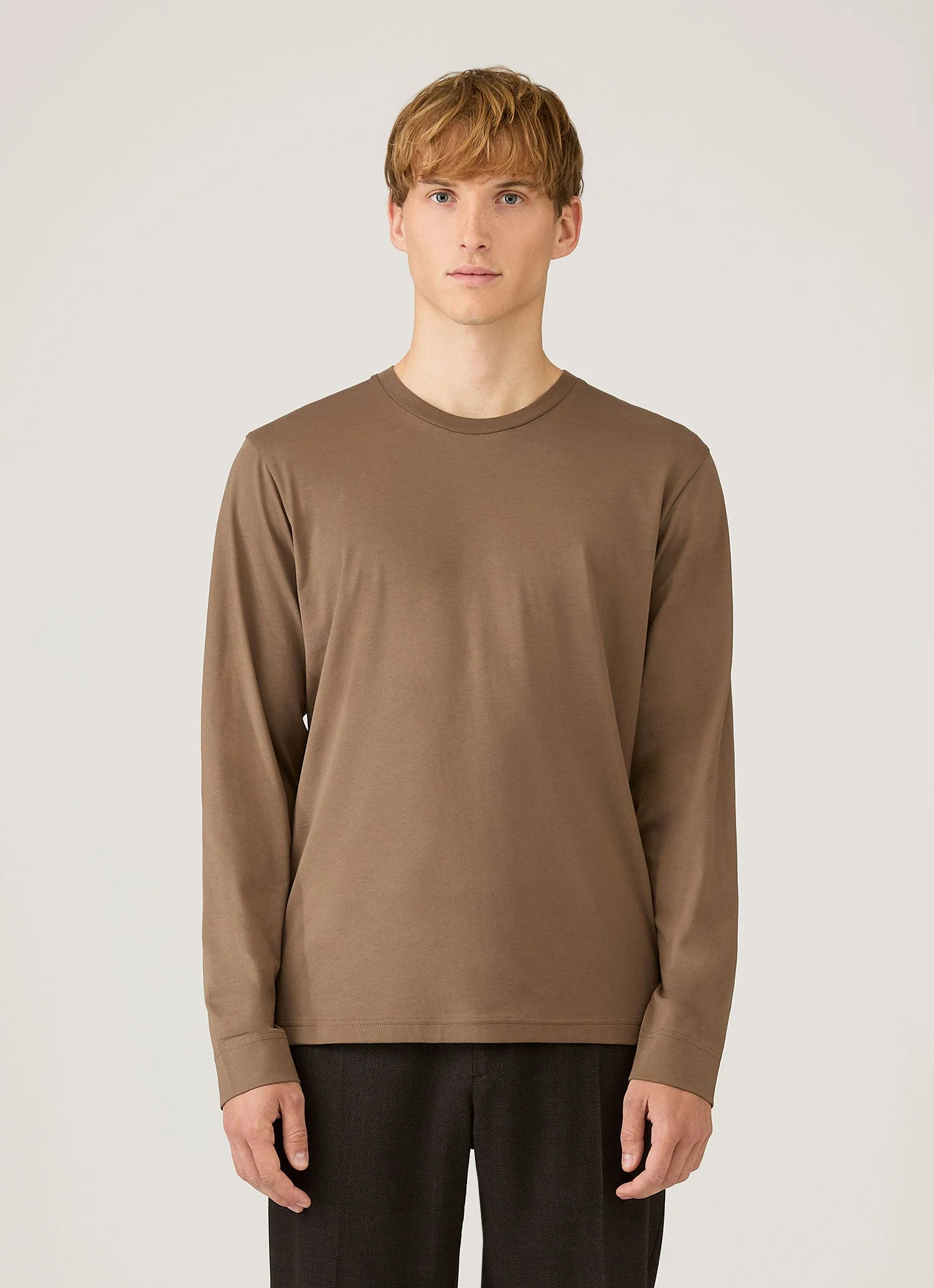 Men's Long Sleeve Riviera Midweight T‑shirt in Dark Cedar - Image 2