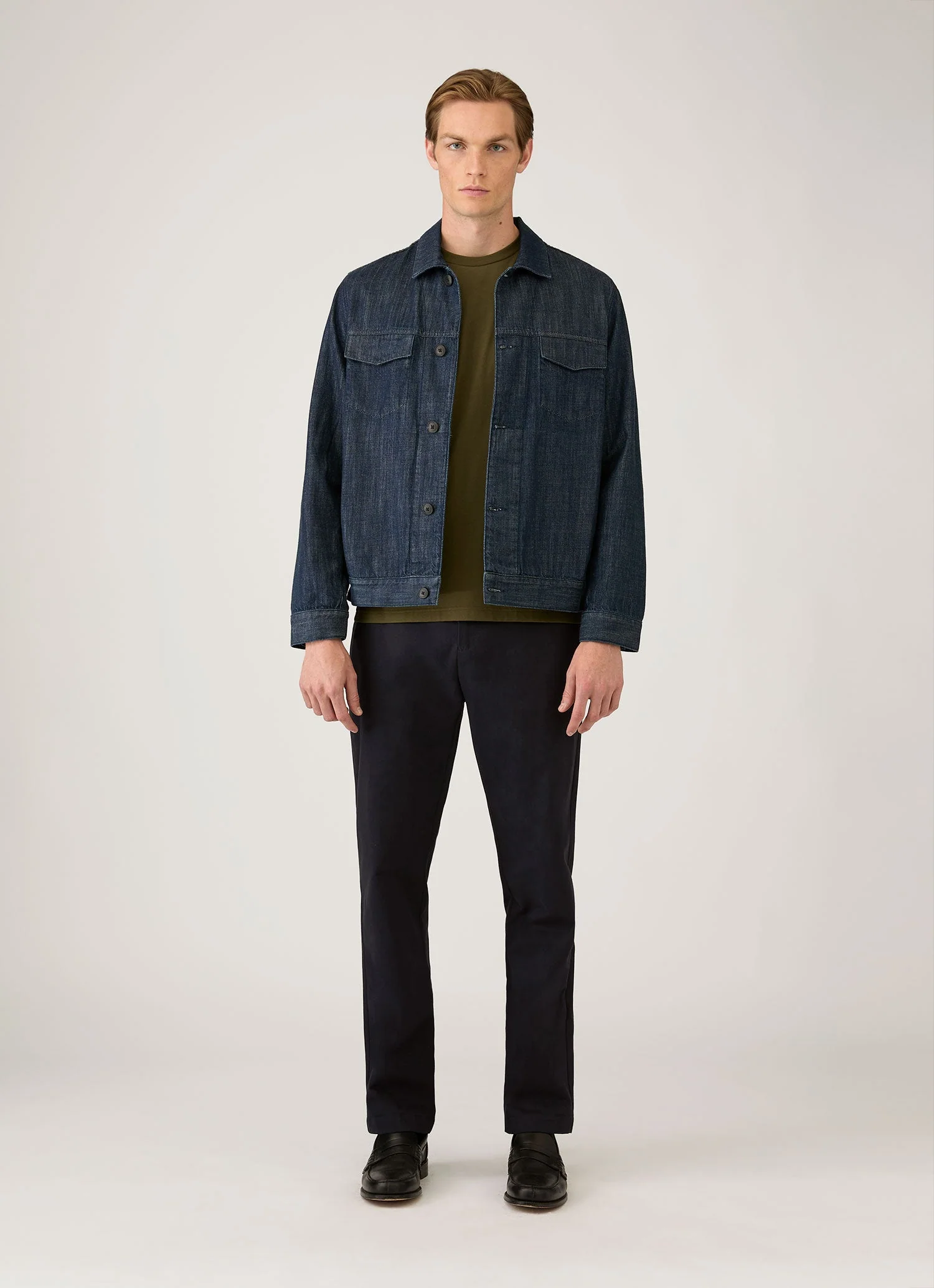 Men's Long Sleeve Riviera Midweight T‑shirt in Deep Olive - Image 3
