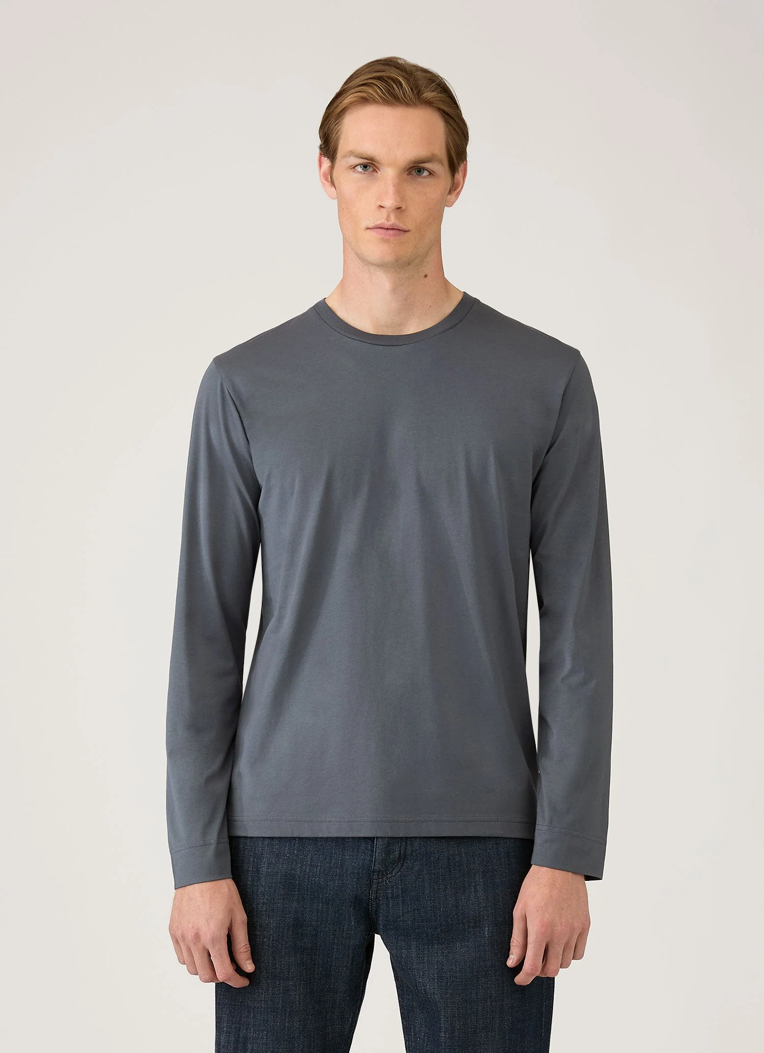 Men's Long Sleeve Riviera Midweight T‑shirt in Slate Blue - Image 2