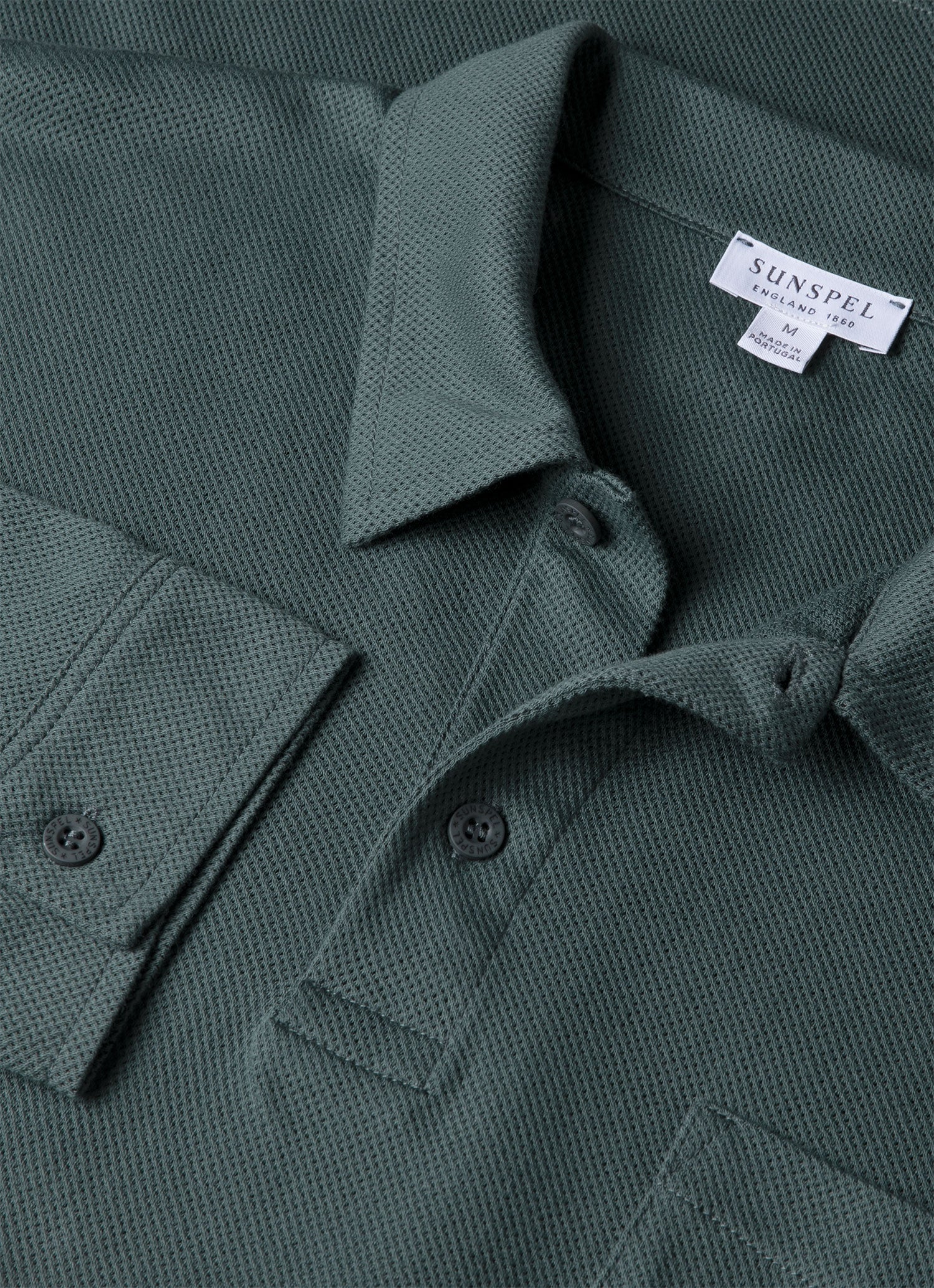 Men's Long Sleeve Riviera Polo Shirt in Dark Petrol - Image 4
