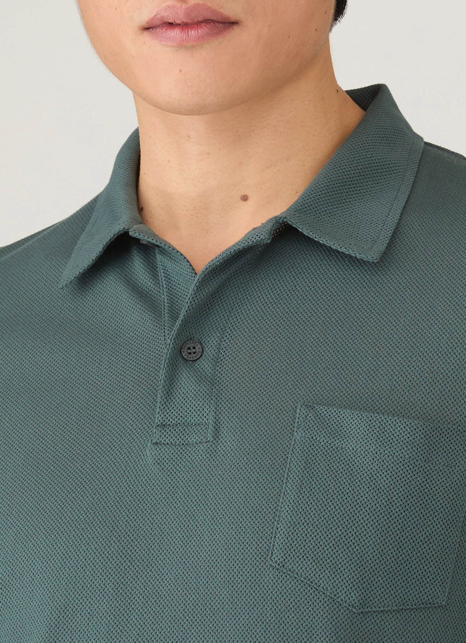 Men's Long Sleeve Riviera Polo Shirt in Dark Petrol - Image 6