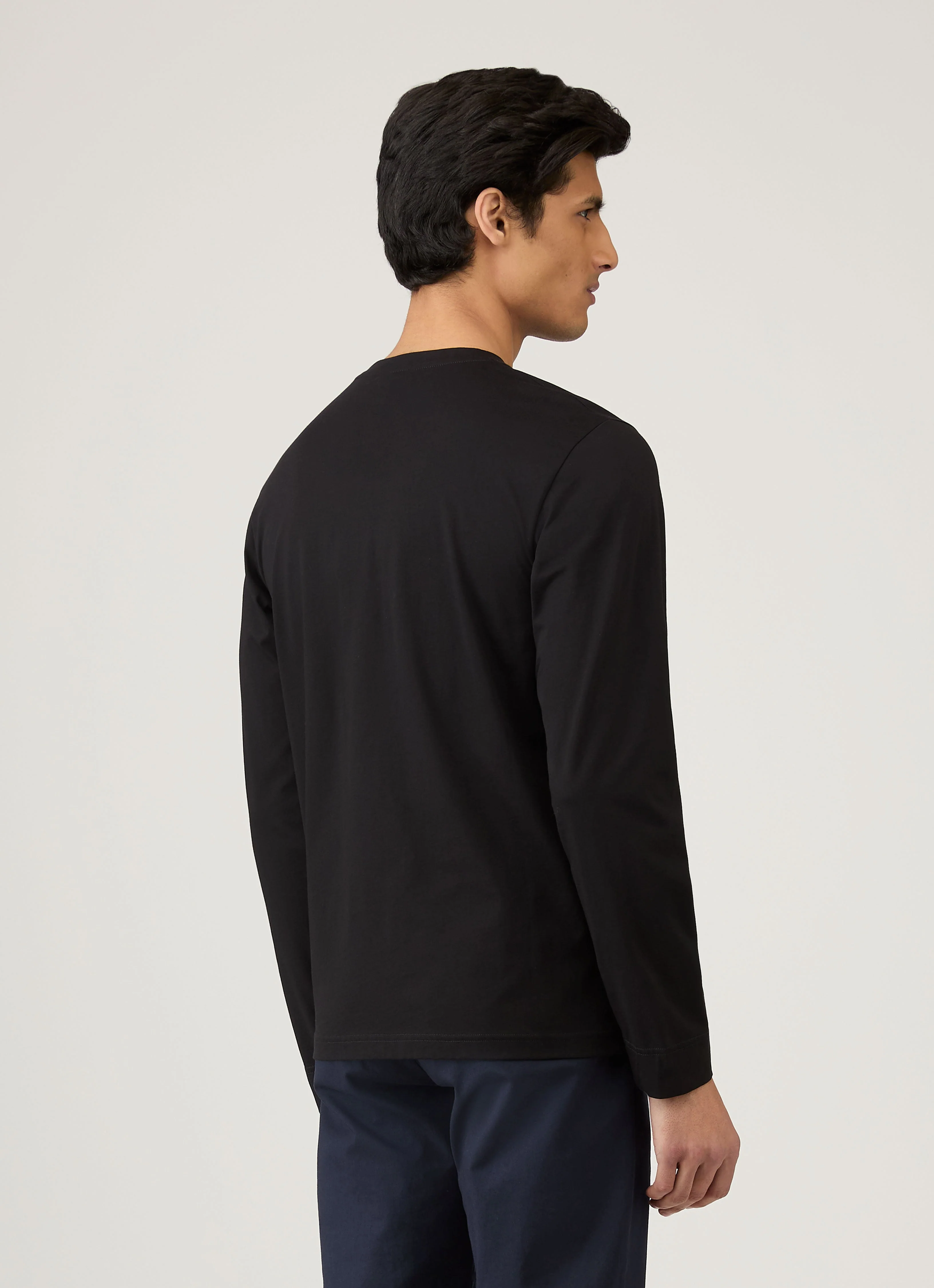 Men's Long Sleeve Riviera T-shirt in Black - Image 5