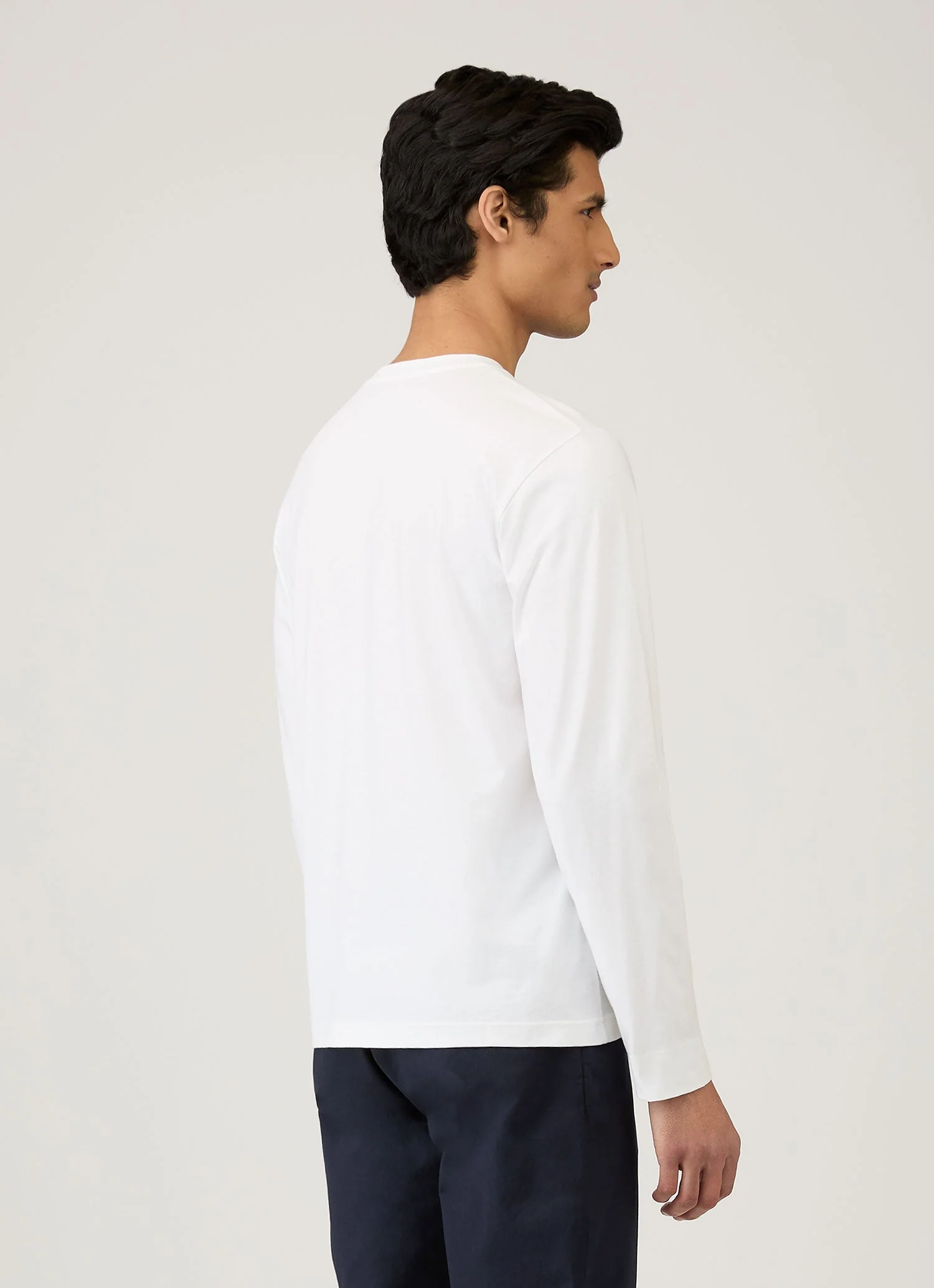 Men's Long Sleeve Riviera T-shirt in White - Image 5