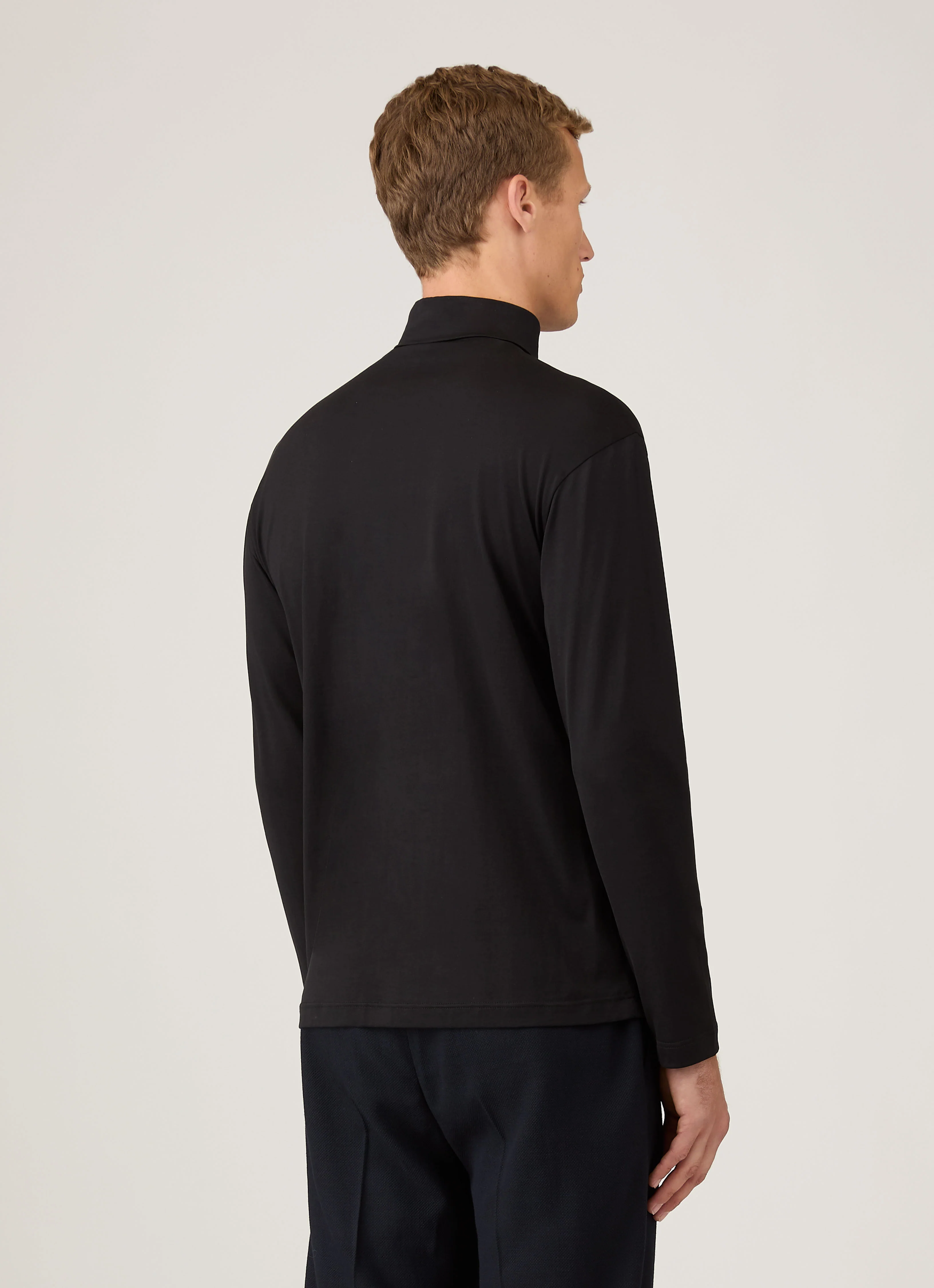 Men's Long Sleeve Roll Neck in Black - Image 5
