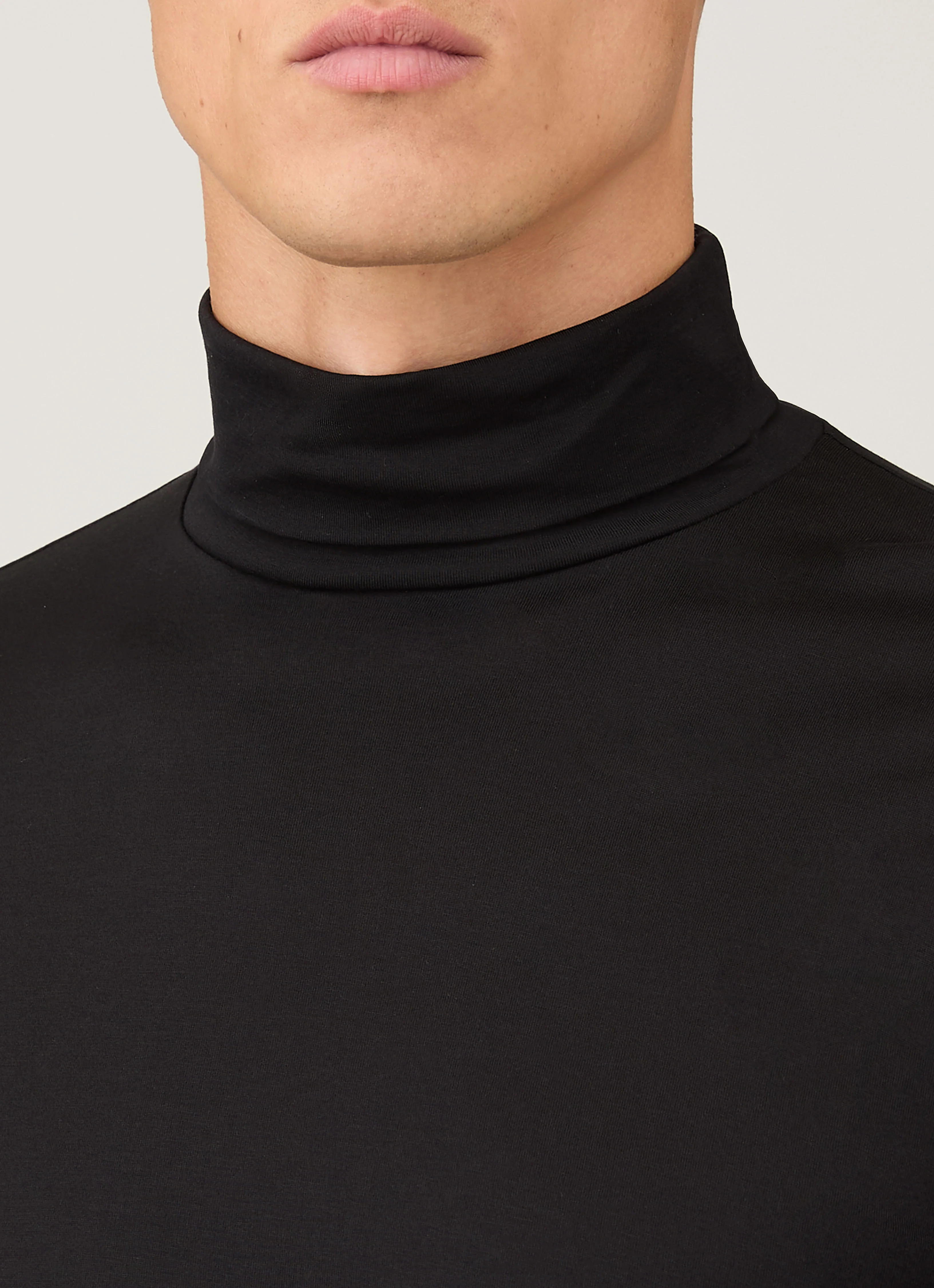 Men's Long Sleeve Roll Neck in Black - Image 6