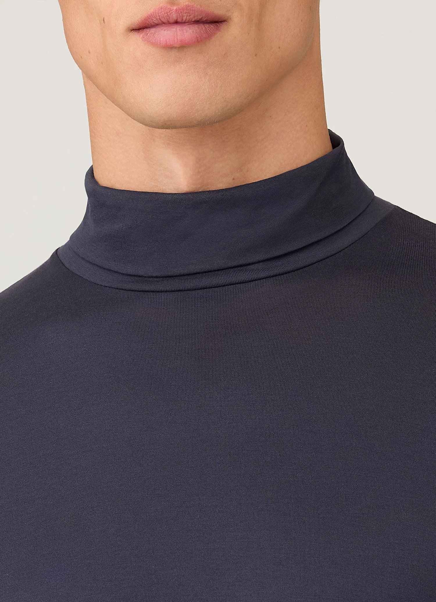 Men's Long Sleeve Roll Neck in Navy - Image 6