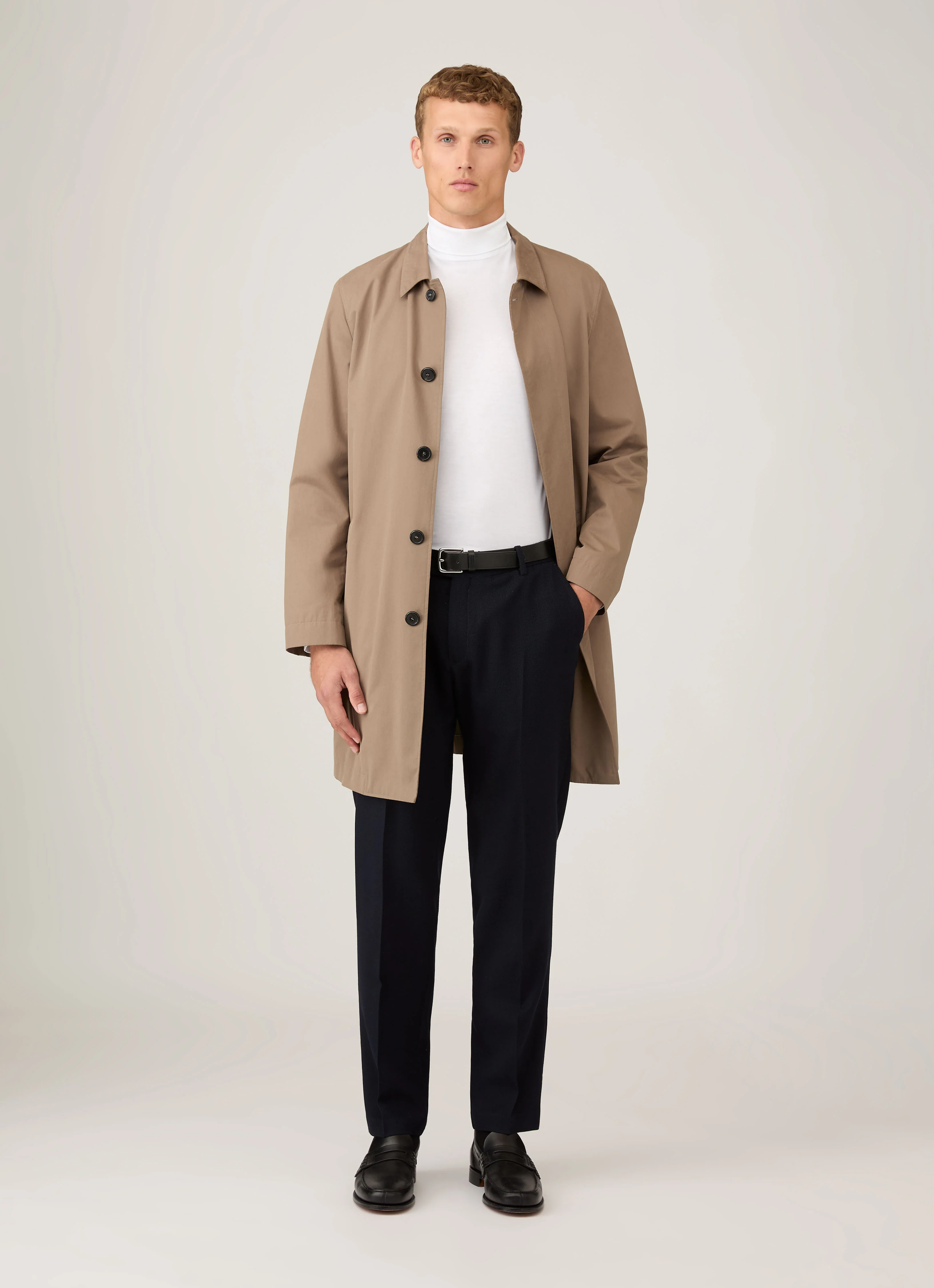 Men's Long Sleeve Roll Neck in White - Image 3