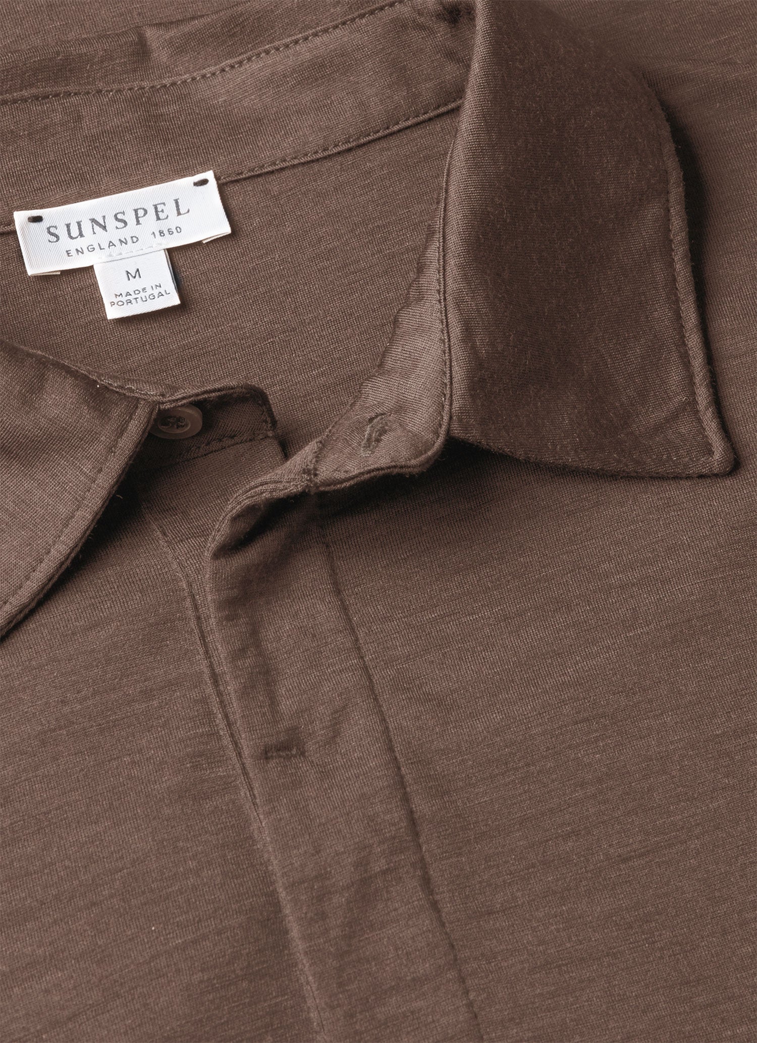 Men's Long Sleeve Ultra-Fine Merino Polo Shirt in Sandstone - Image 4
