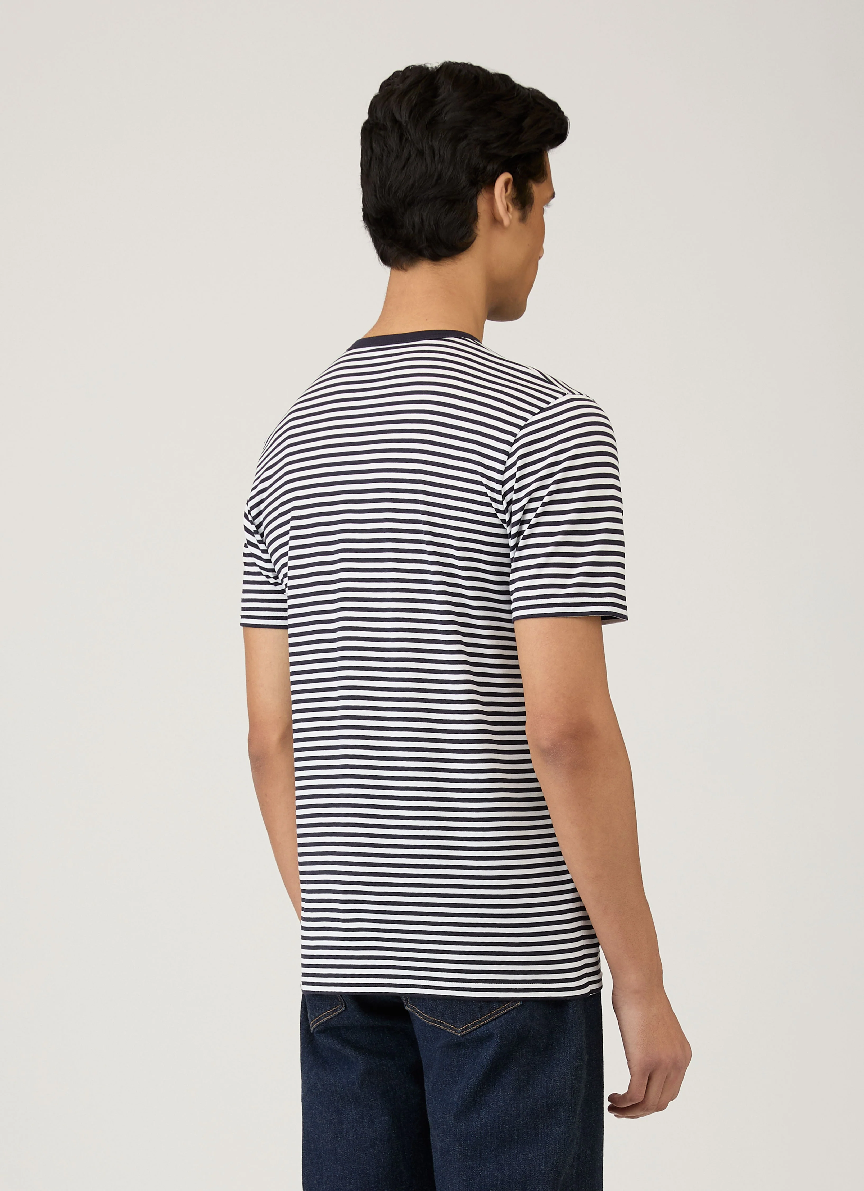 Men's Classic T-shirt in Navy/White English Stripe - Image 5