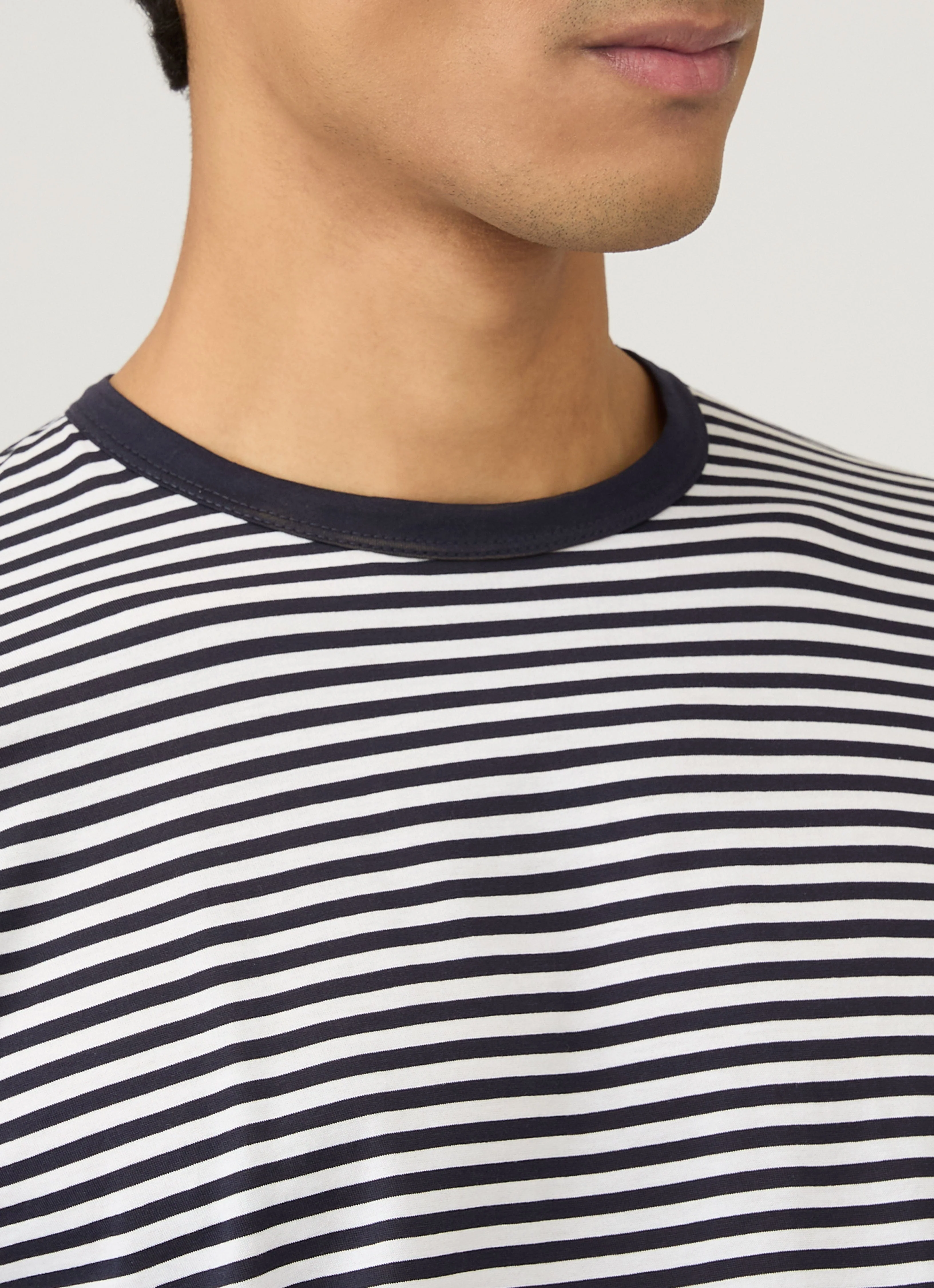 Men's Classic T-shirt in Navy/White English Stripe - Image 6