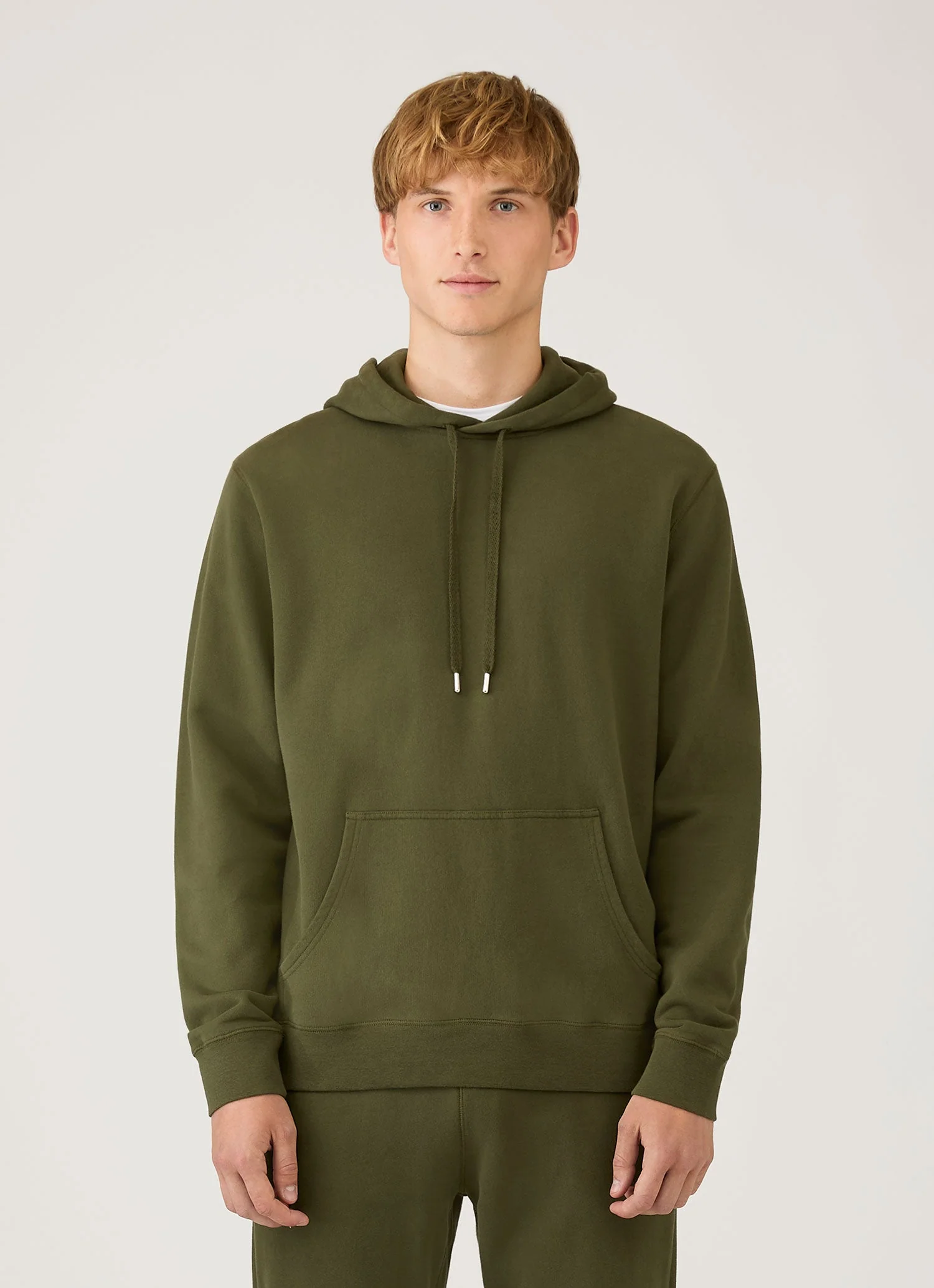 Men's Loopback Hoodie in Deep Olive - Image 2