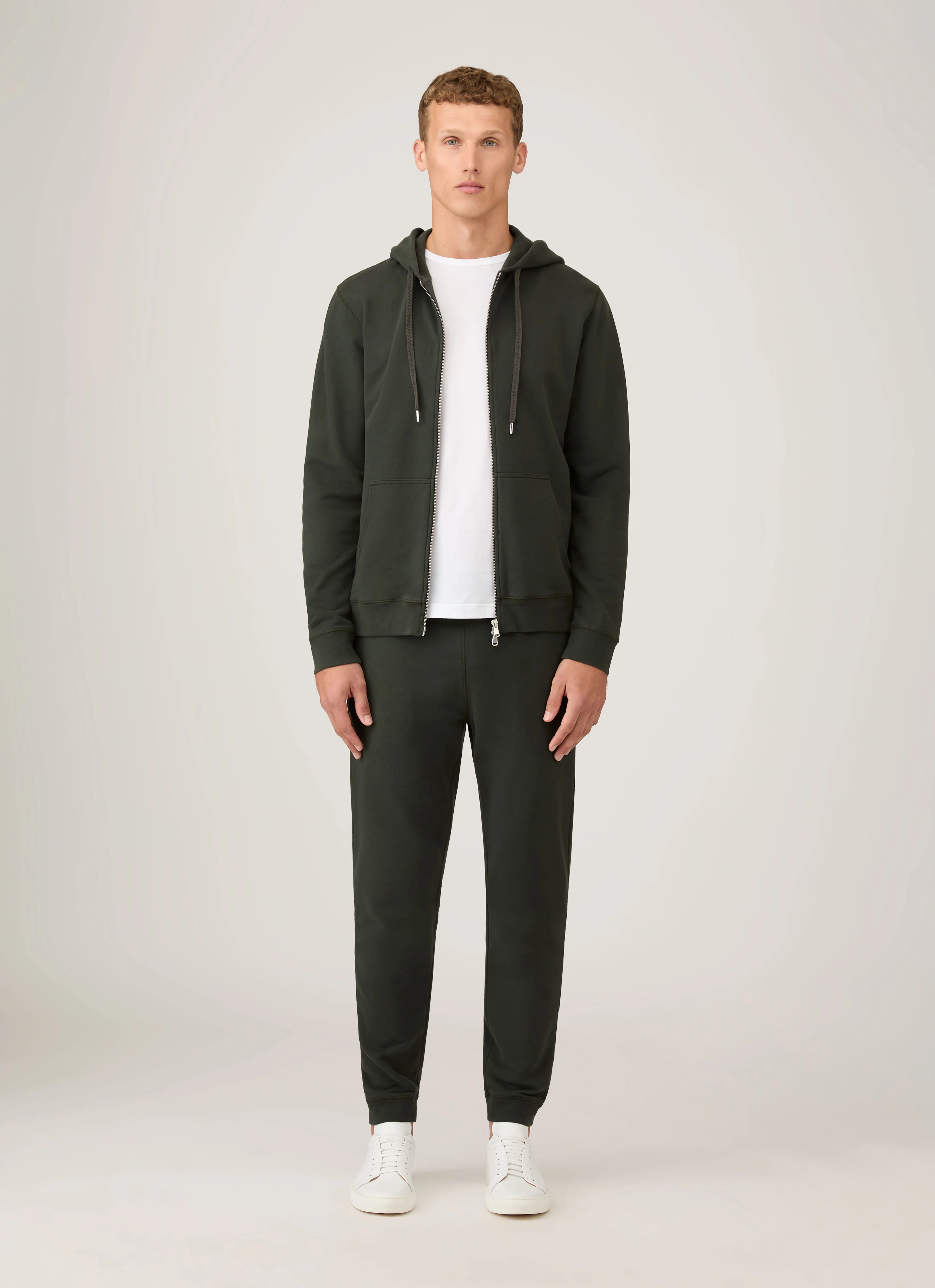 Men's Loopback Sweatpants in Dark Green - Image 3