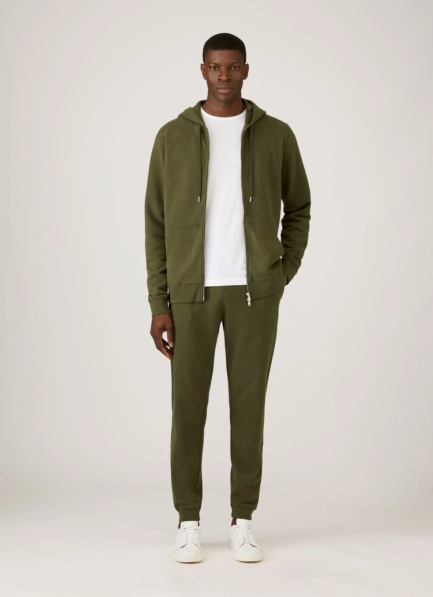Men's Loopback Sweatpants in Deep Olive - Image 3