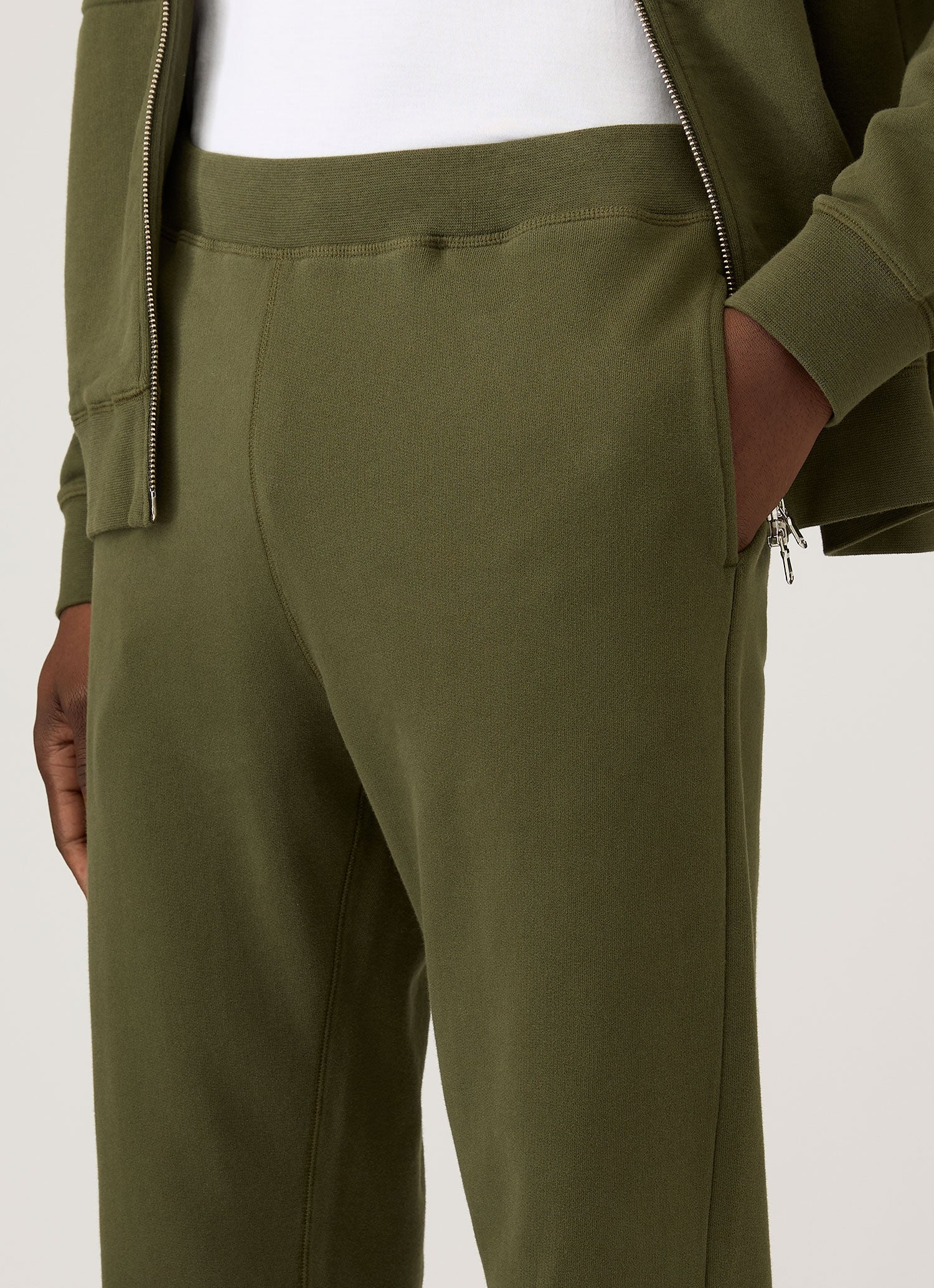 Men's Loopback Sweatpants in Deep Olive - Image 6