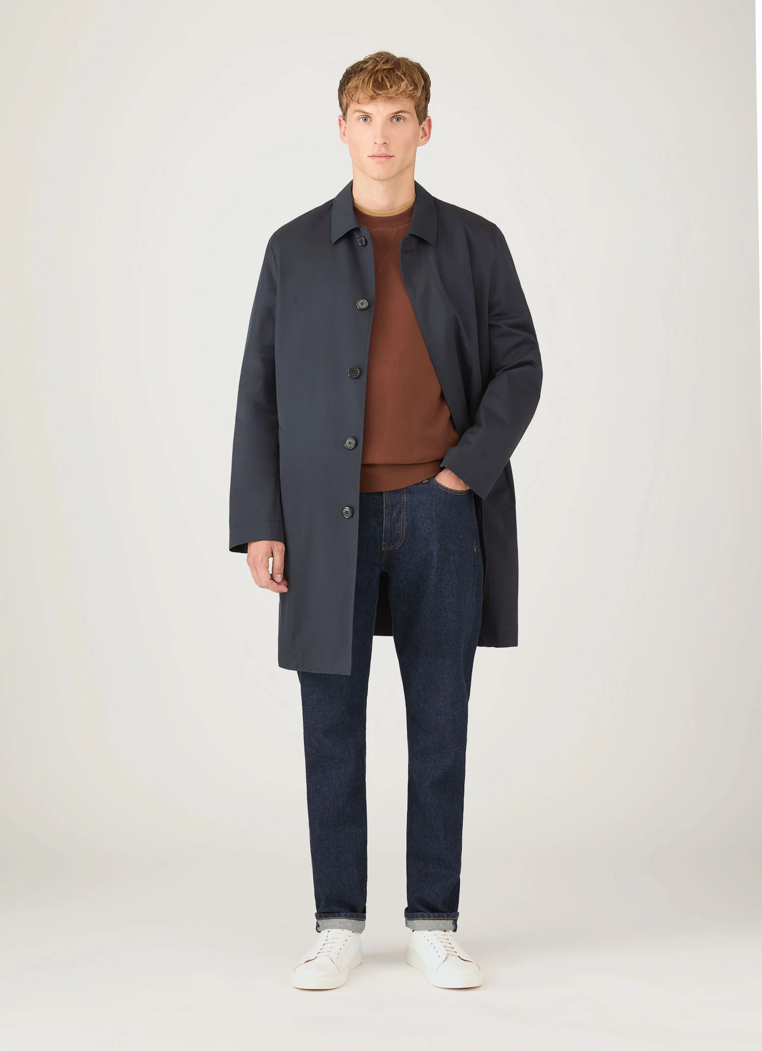 Men's Loopback Sweatshirt in Conker Brown - Image 3
