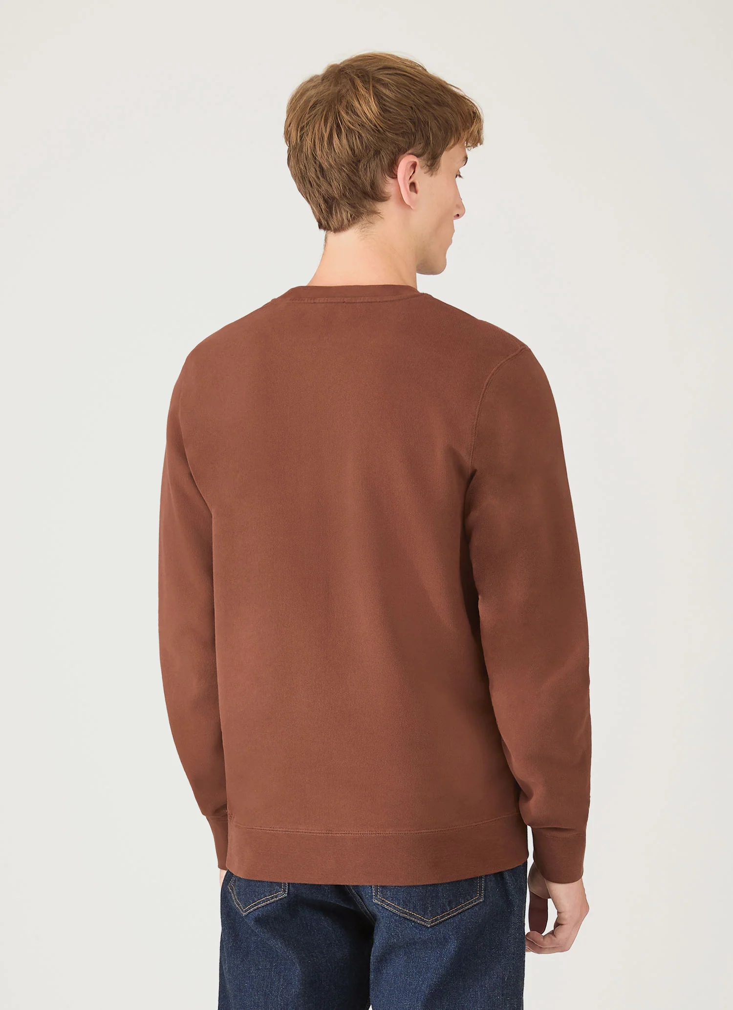 Men's Loopback Sweatshirt in Conker Brown - Image 5
