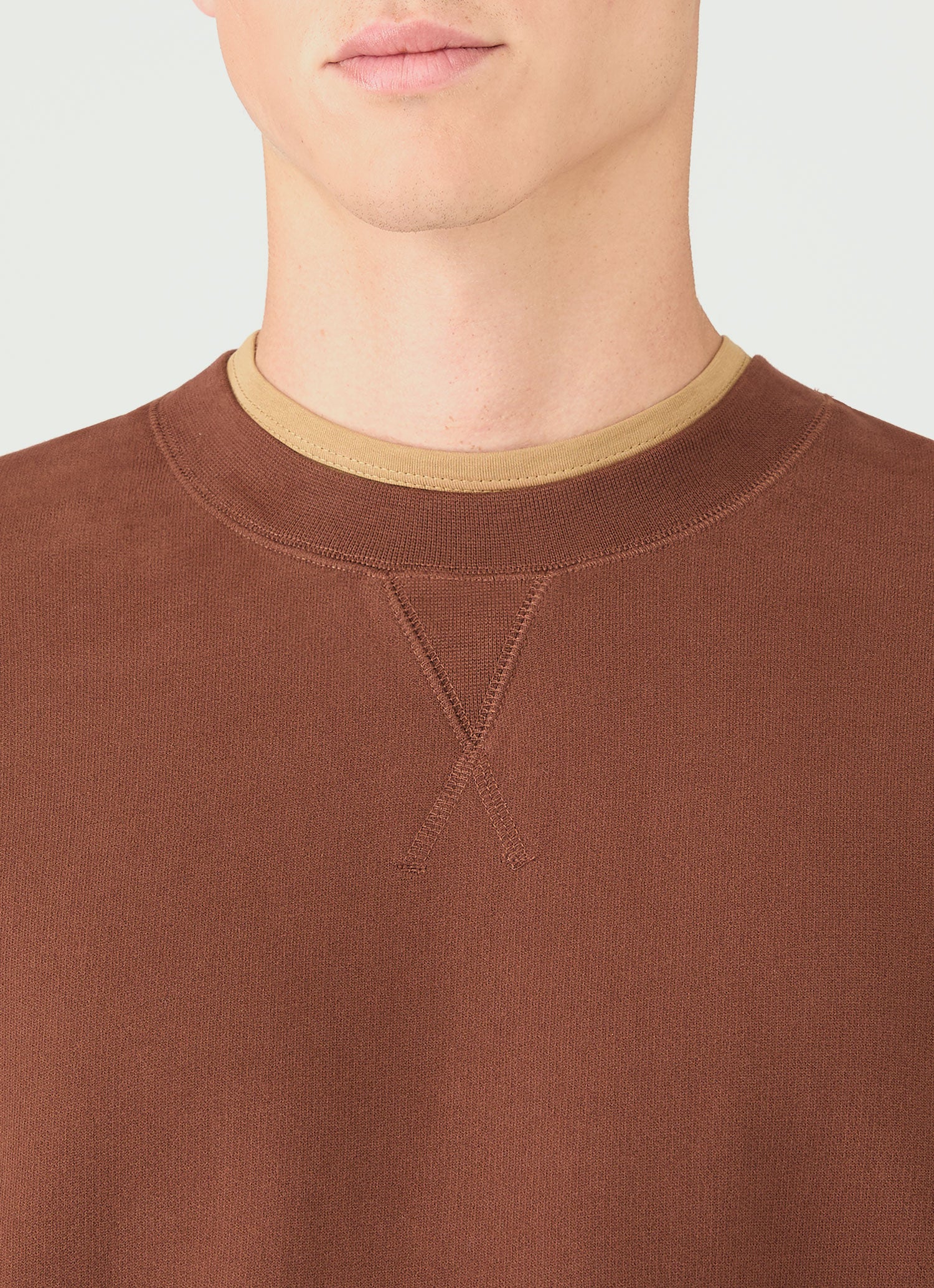 Men's Loopback Sweatshirt in Conker Brown - Image 6