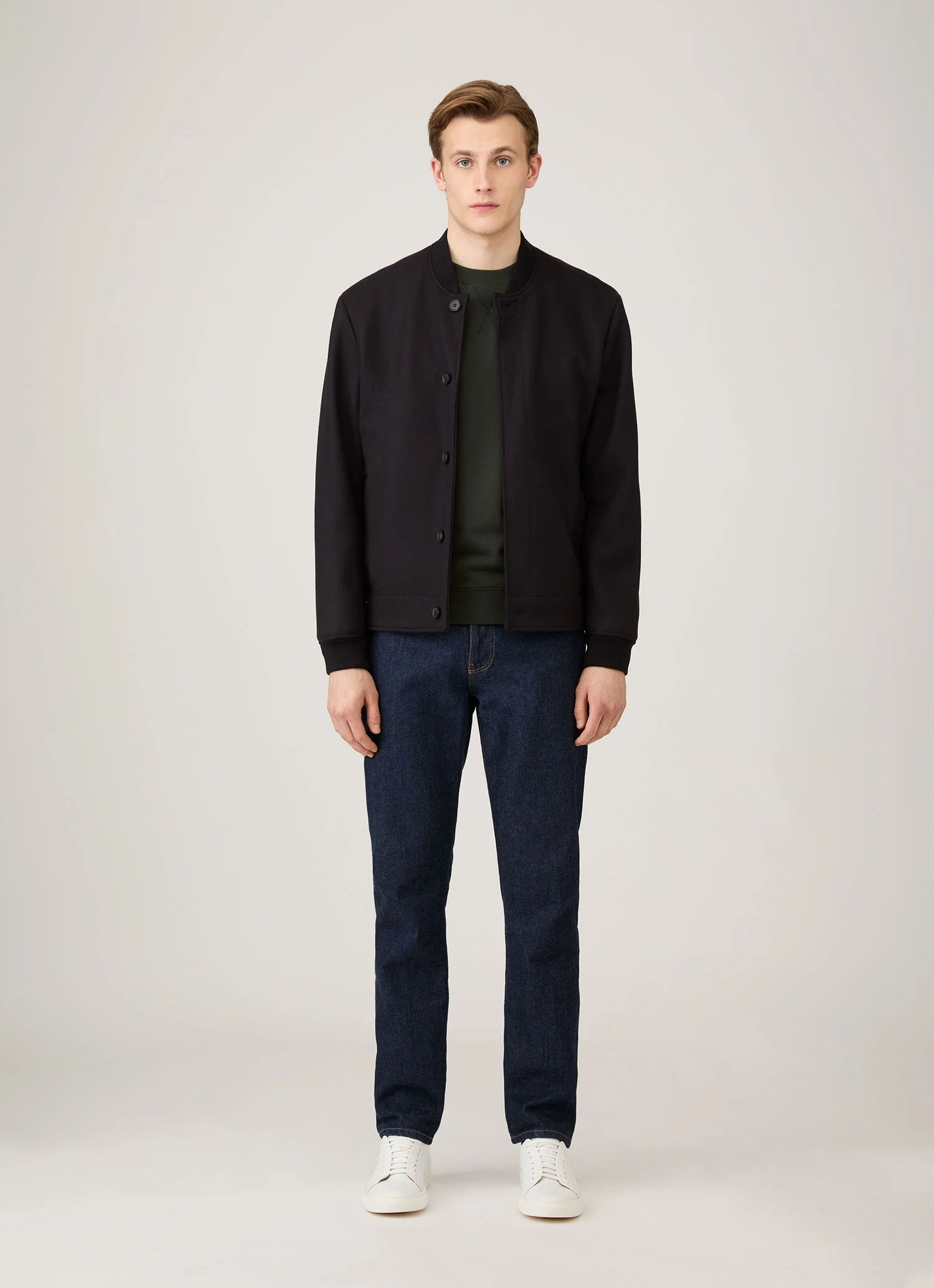 Men's Loopback Sweatshirt in Dark Green - Image 3