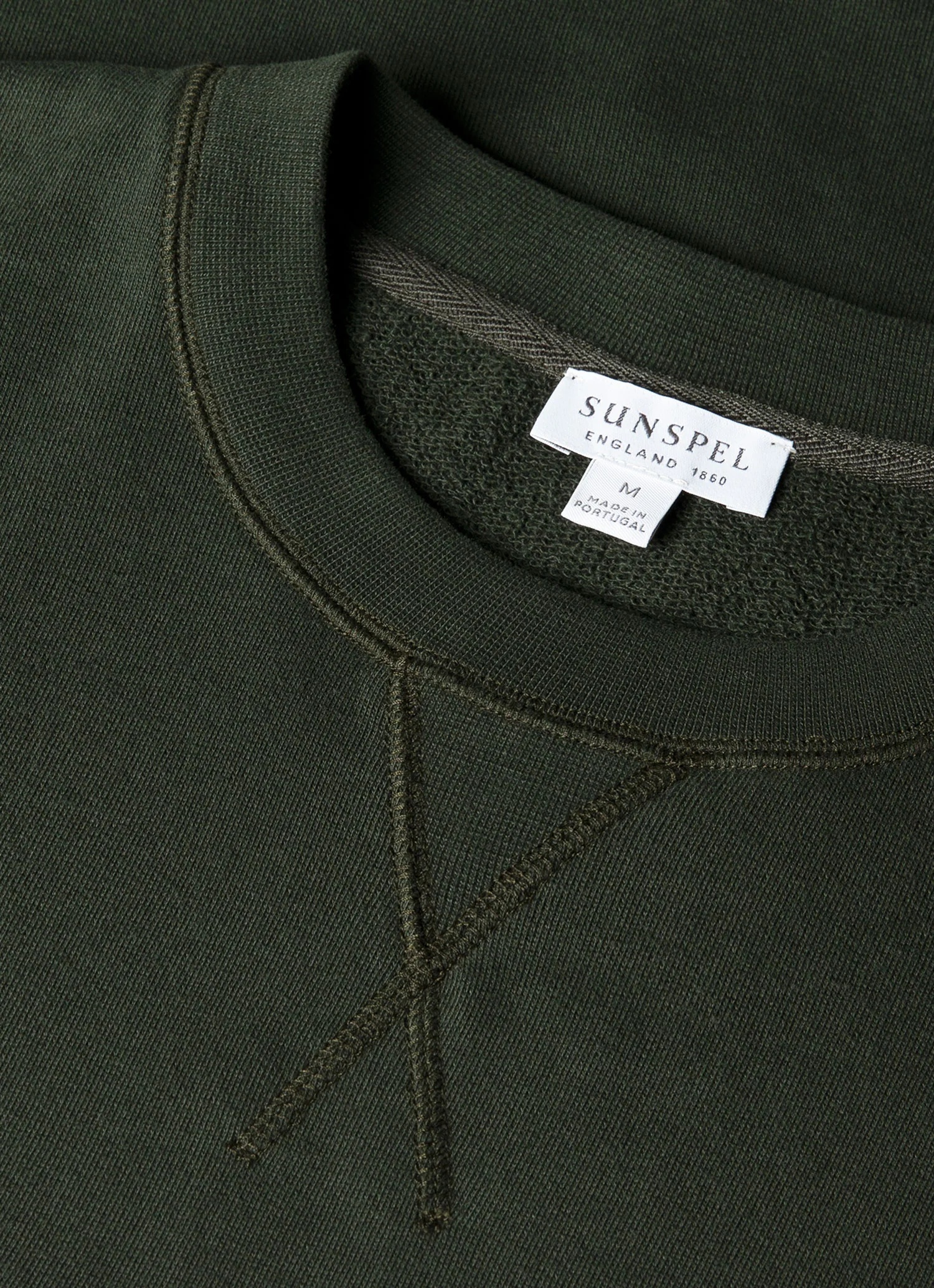 Men's Loopback Sweatshirt in Dark Green - Image 4