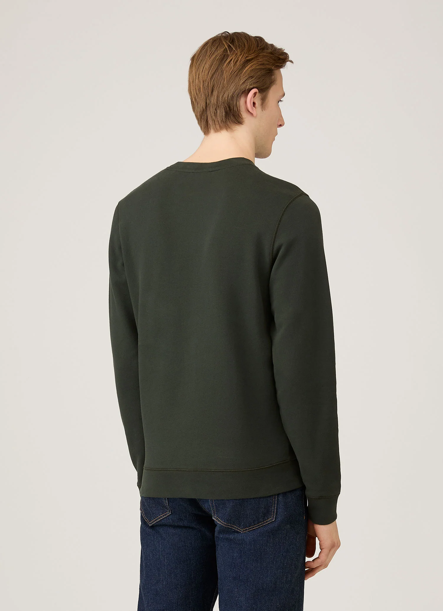 Men's Loopback Sweatshirt in Dark Green - Image 5