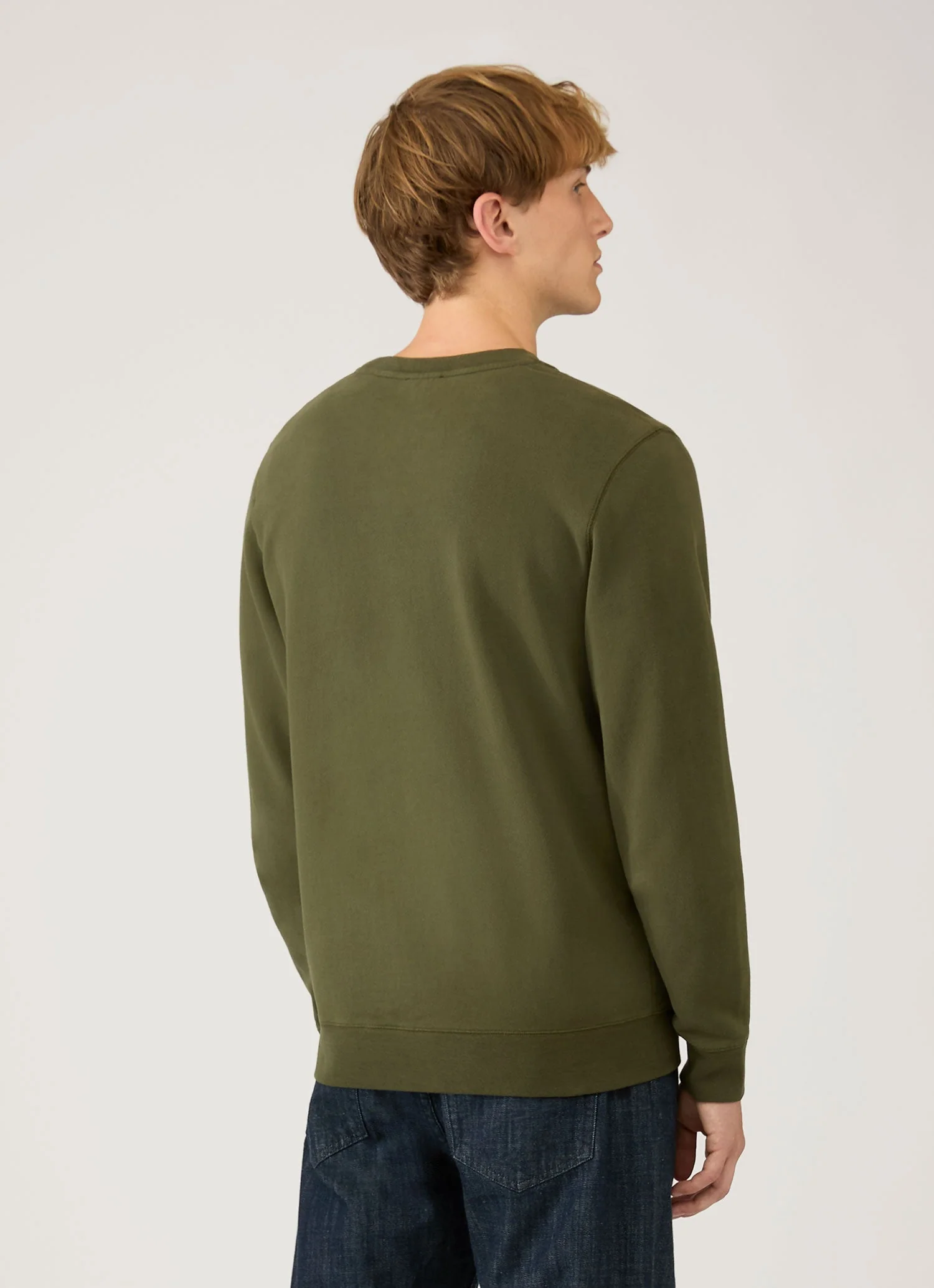 Men's Loopback Sweatshirt in Deep Olive - Image 5