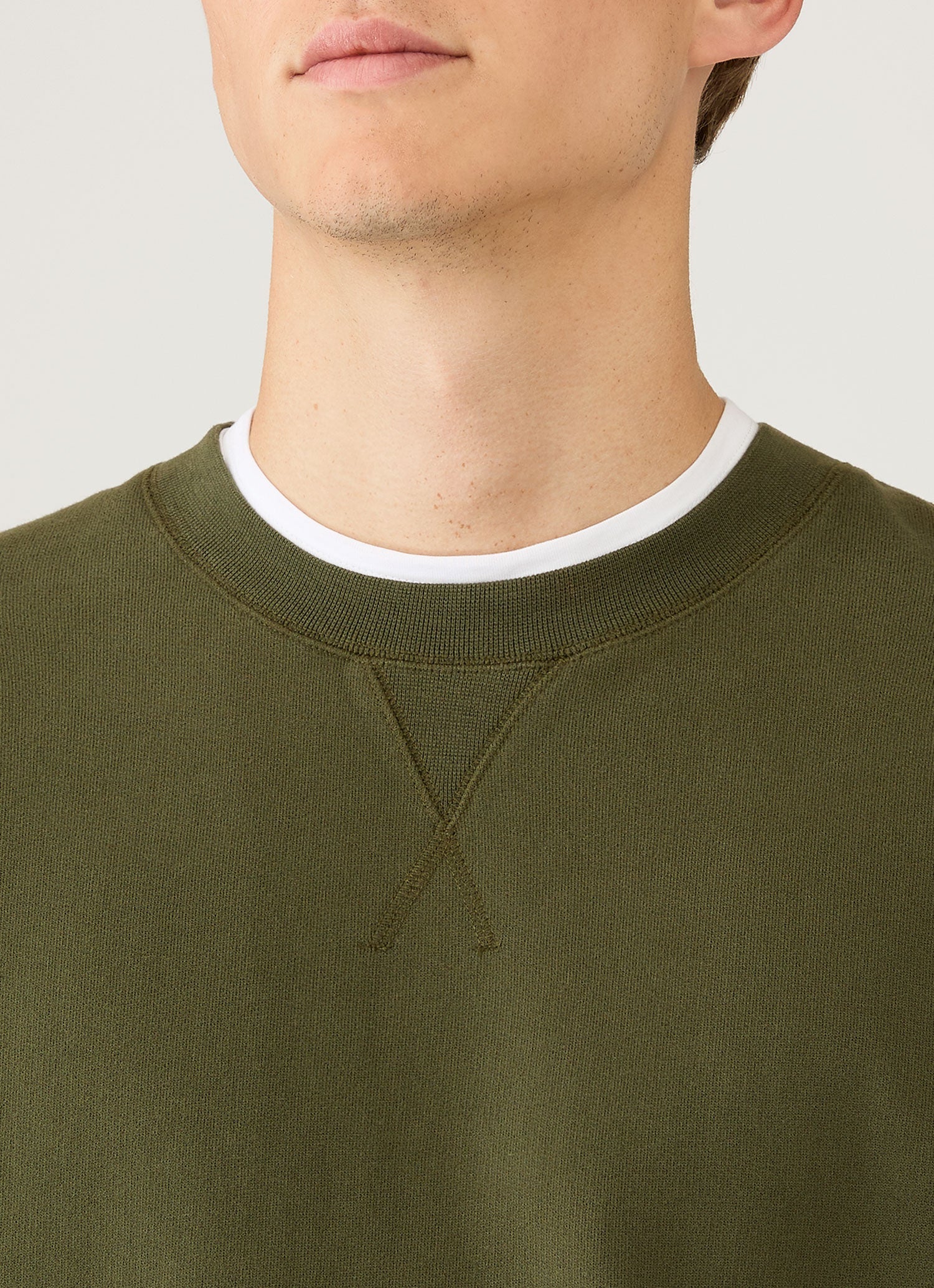 Men's Loopback Sweatshirt in Deep Olive - Image 6