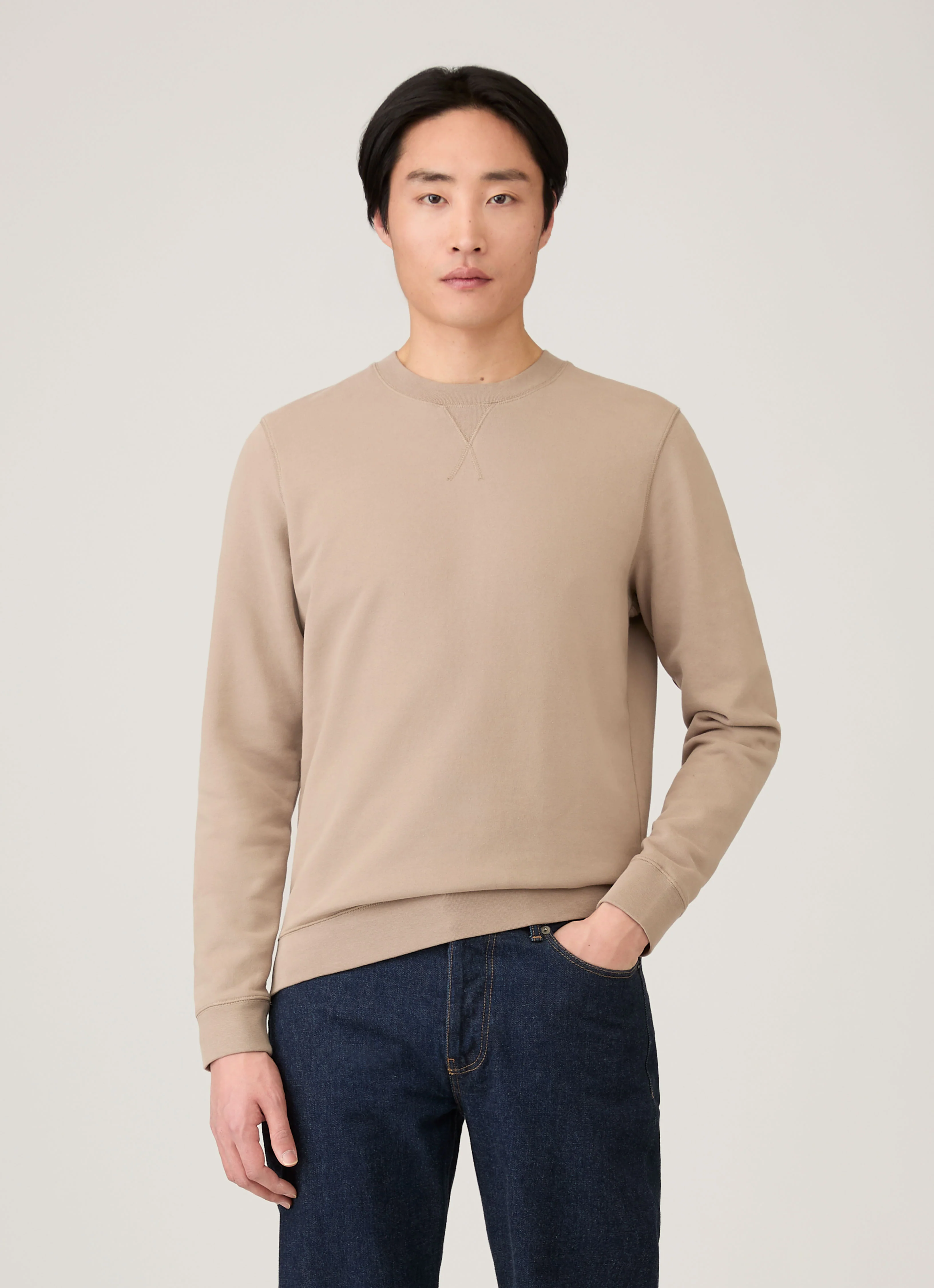 Men's Loopback Sweatshirt in Mink - Image 2